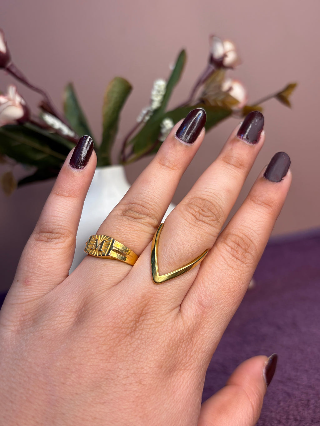 Anti Tarnish V vanki Ring