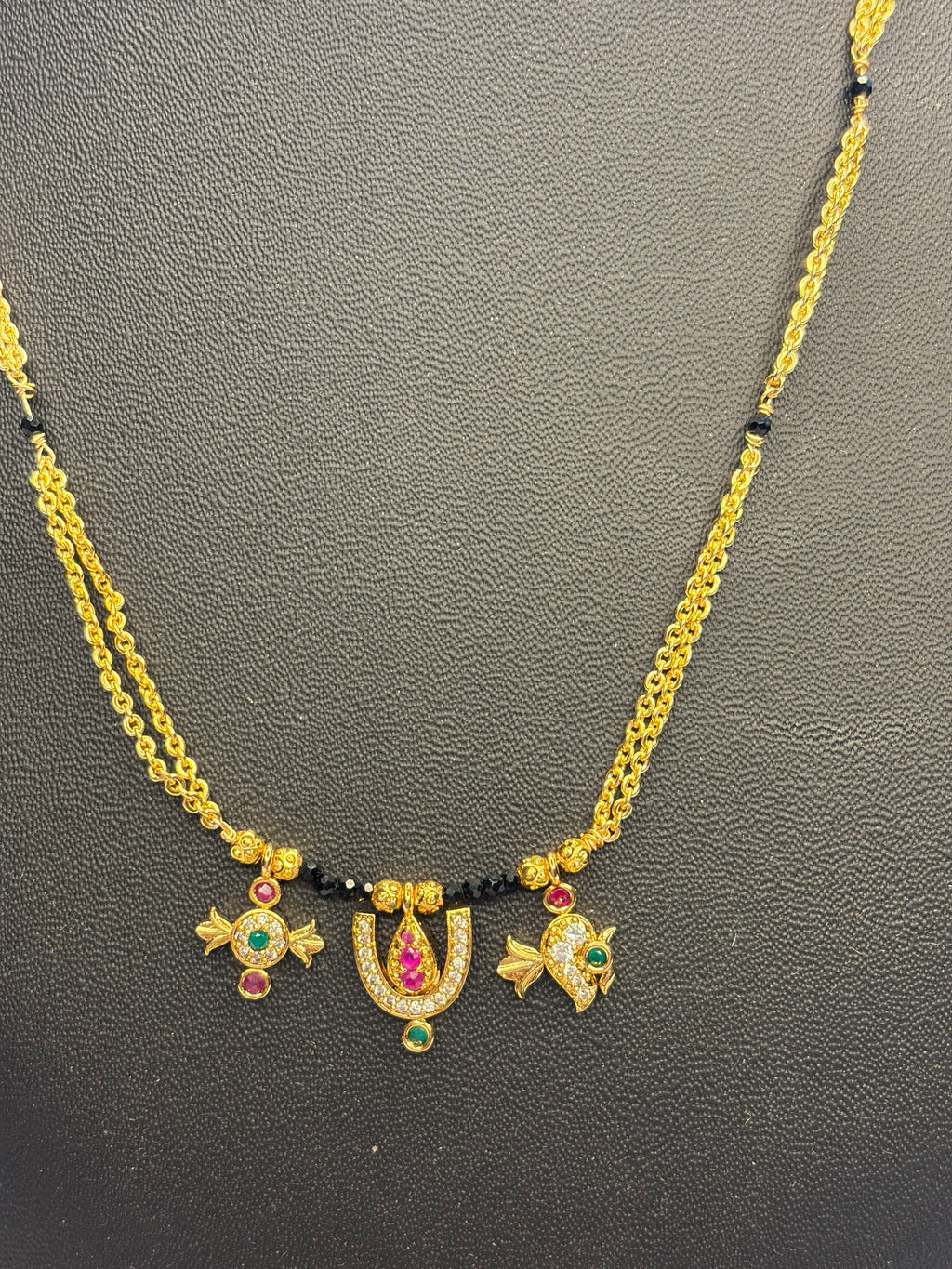 Shanku chakra namalu Black Beads
