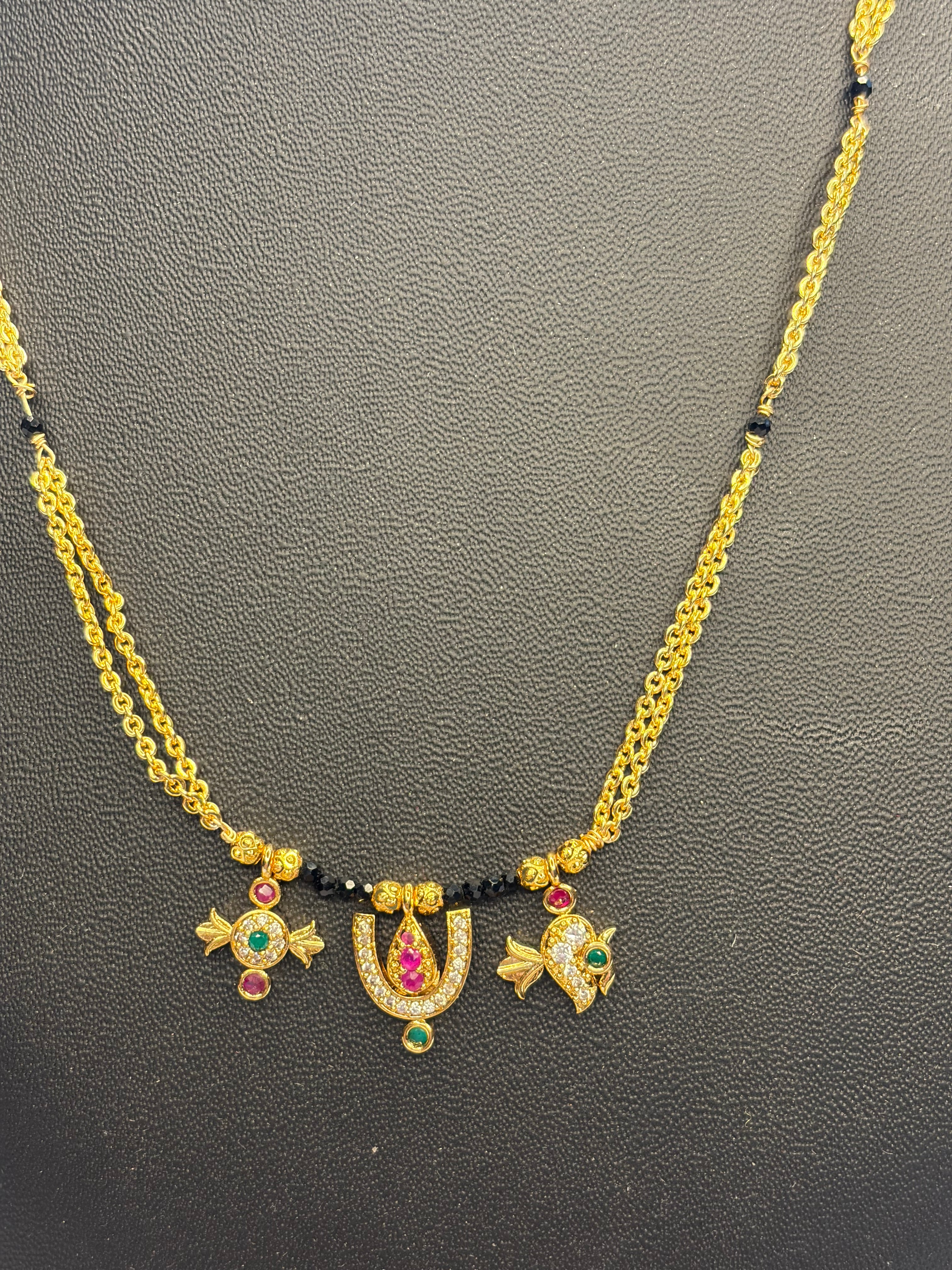 Shanku chakra namalu Black Beads