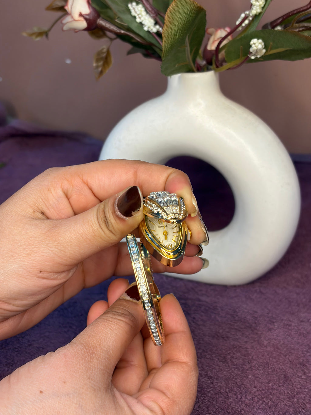 White Snake kada Watch