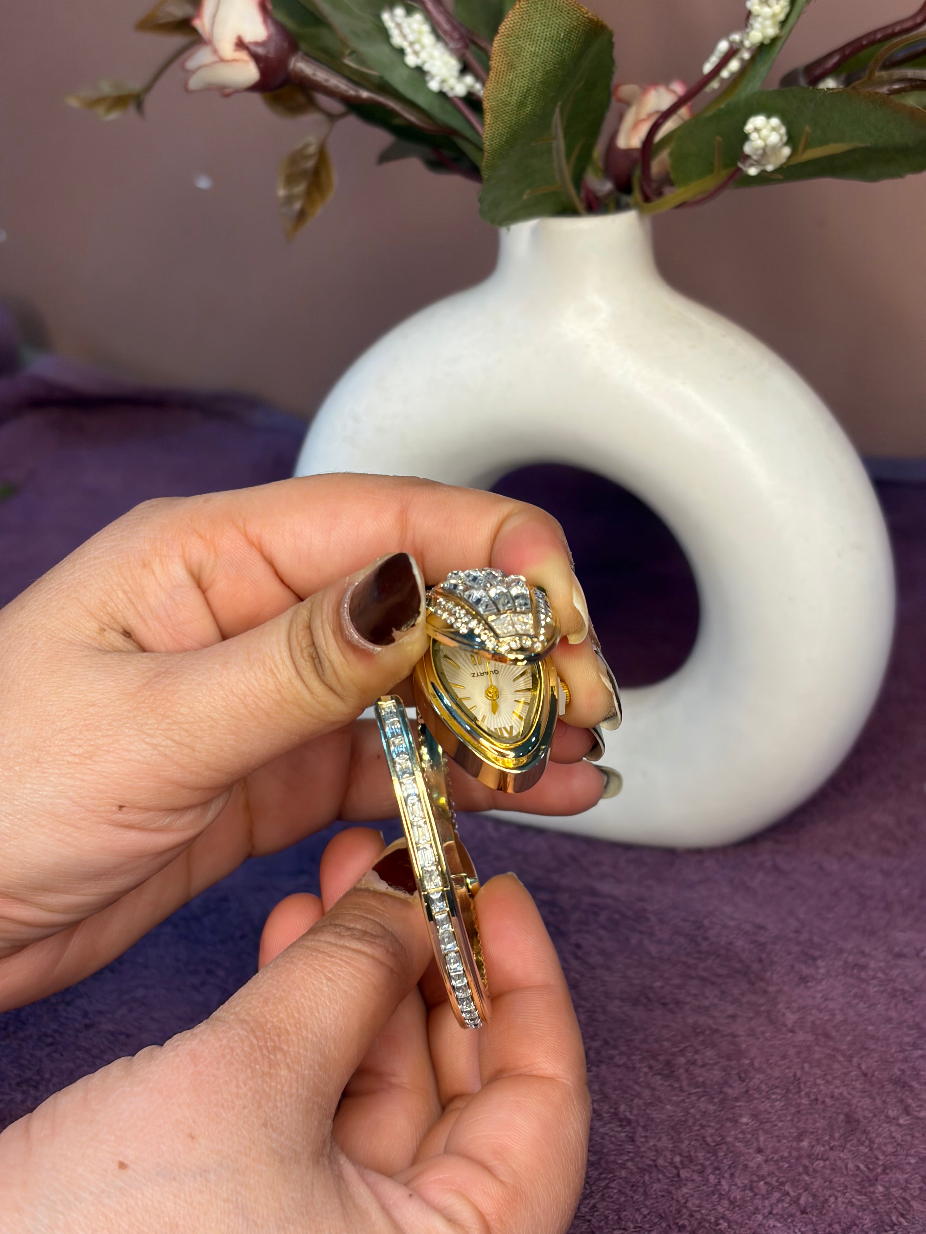 White Snake kada Watch
