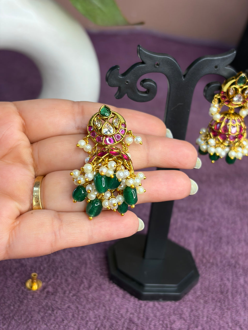 Traditional Jadau Kundan Earrings