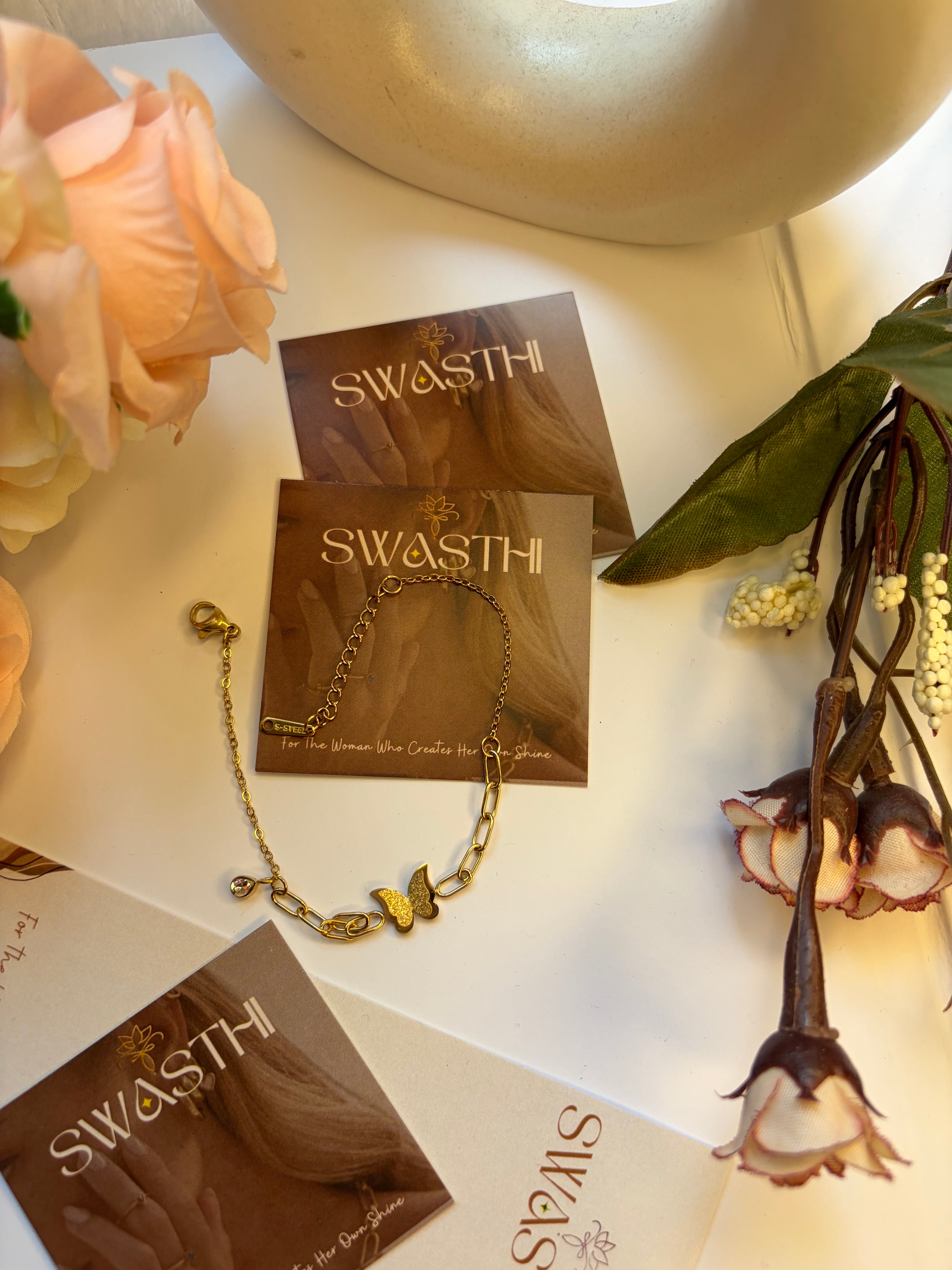 Anti Tarnish Butterfly Chain Braclet