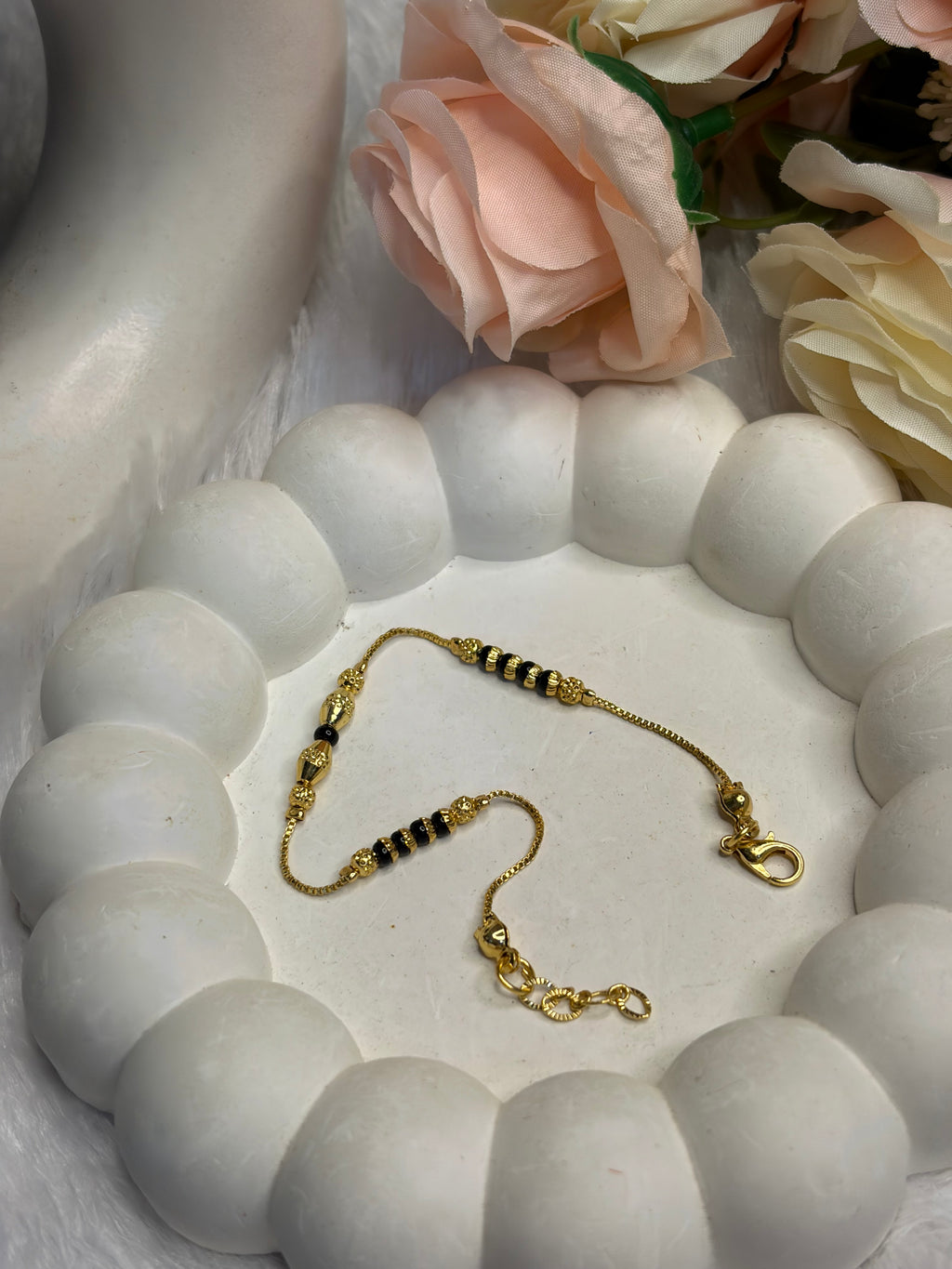 Black Beads Chain Braclet