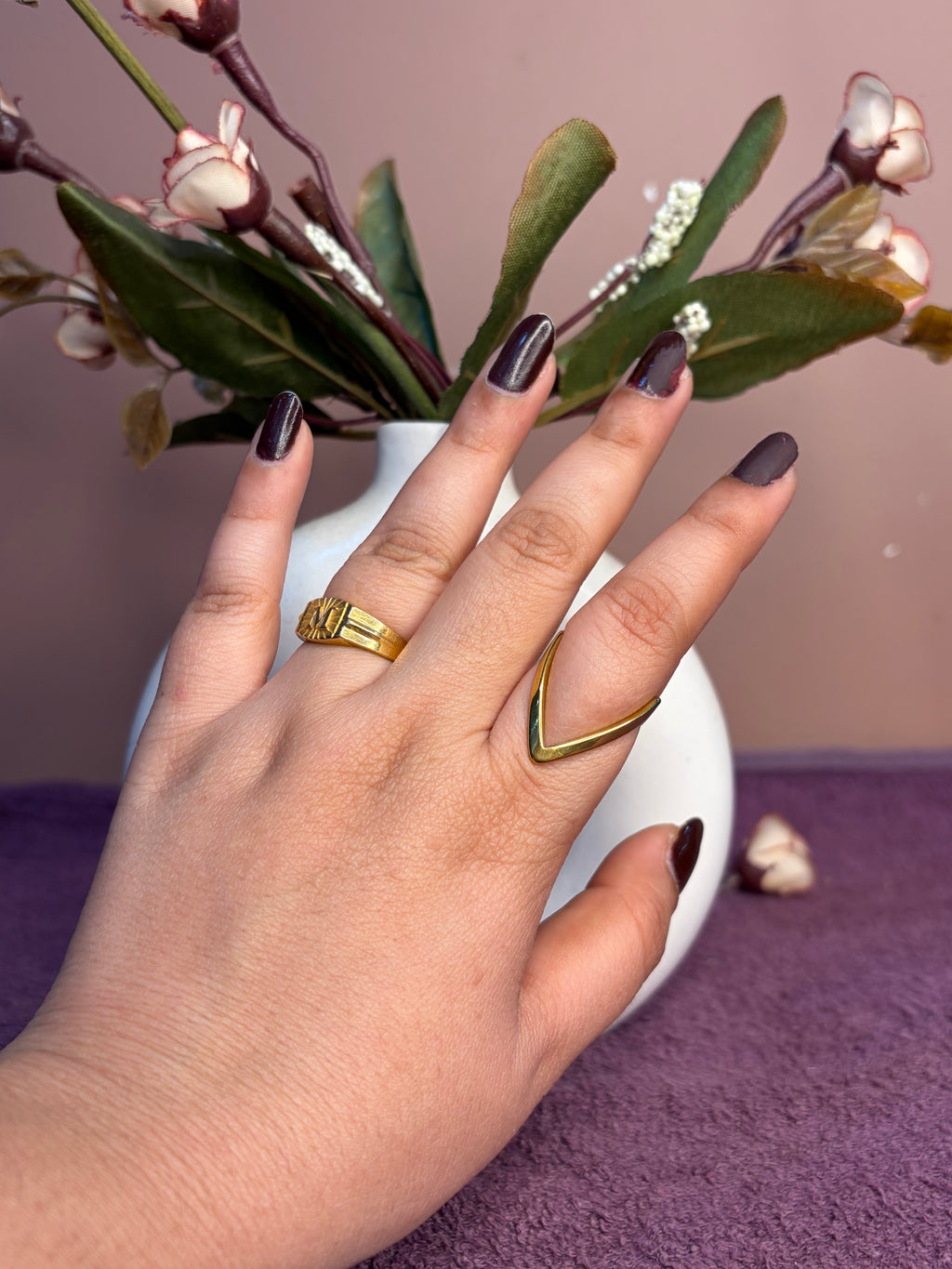 Anti Tarnish V vanki Ring