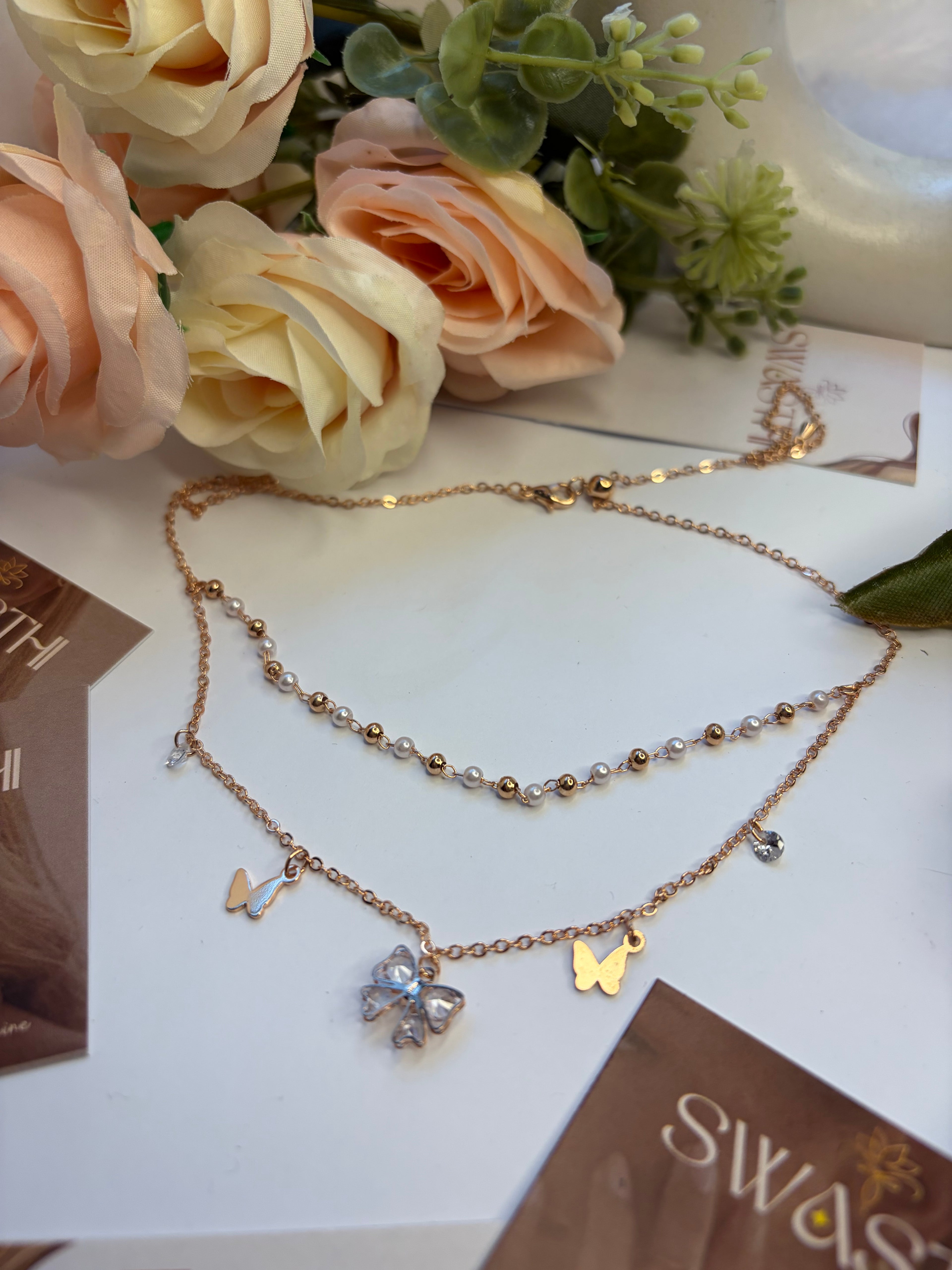Rose Gold Double Layered Necklace Chain