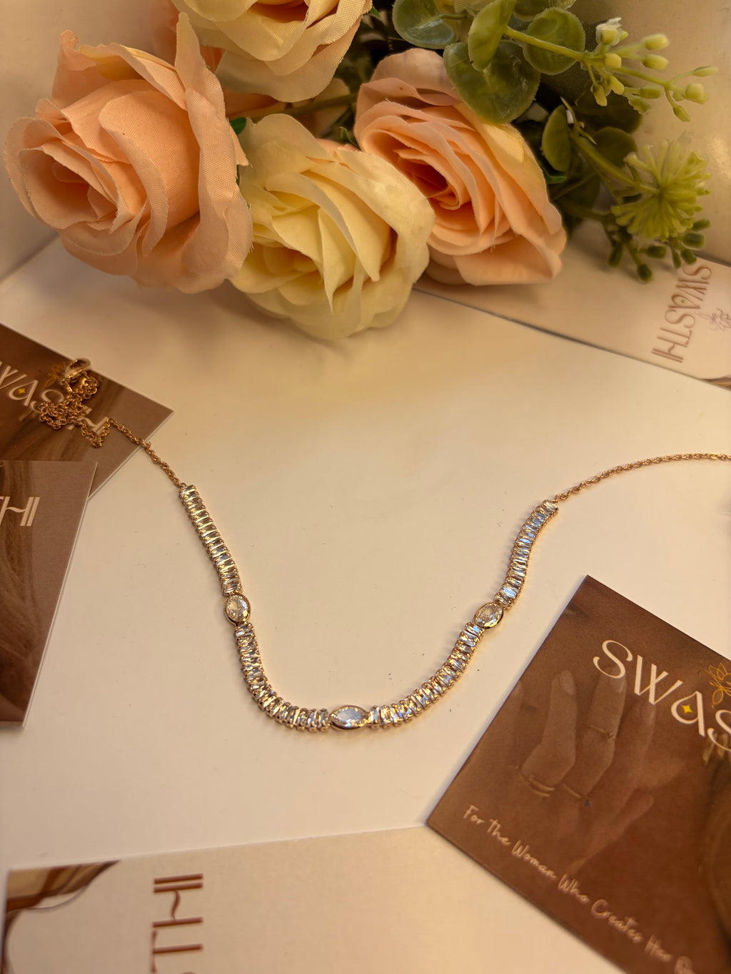 Rose Gold Tennis Necklace Chain