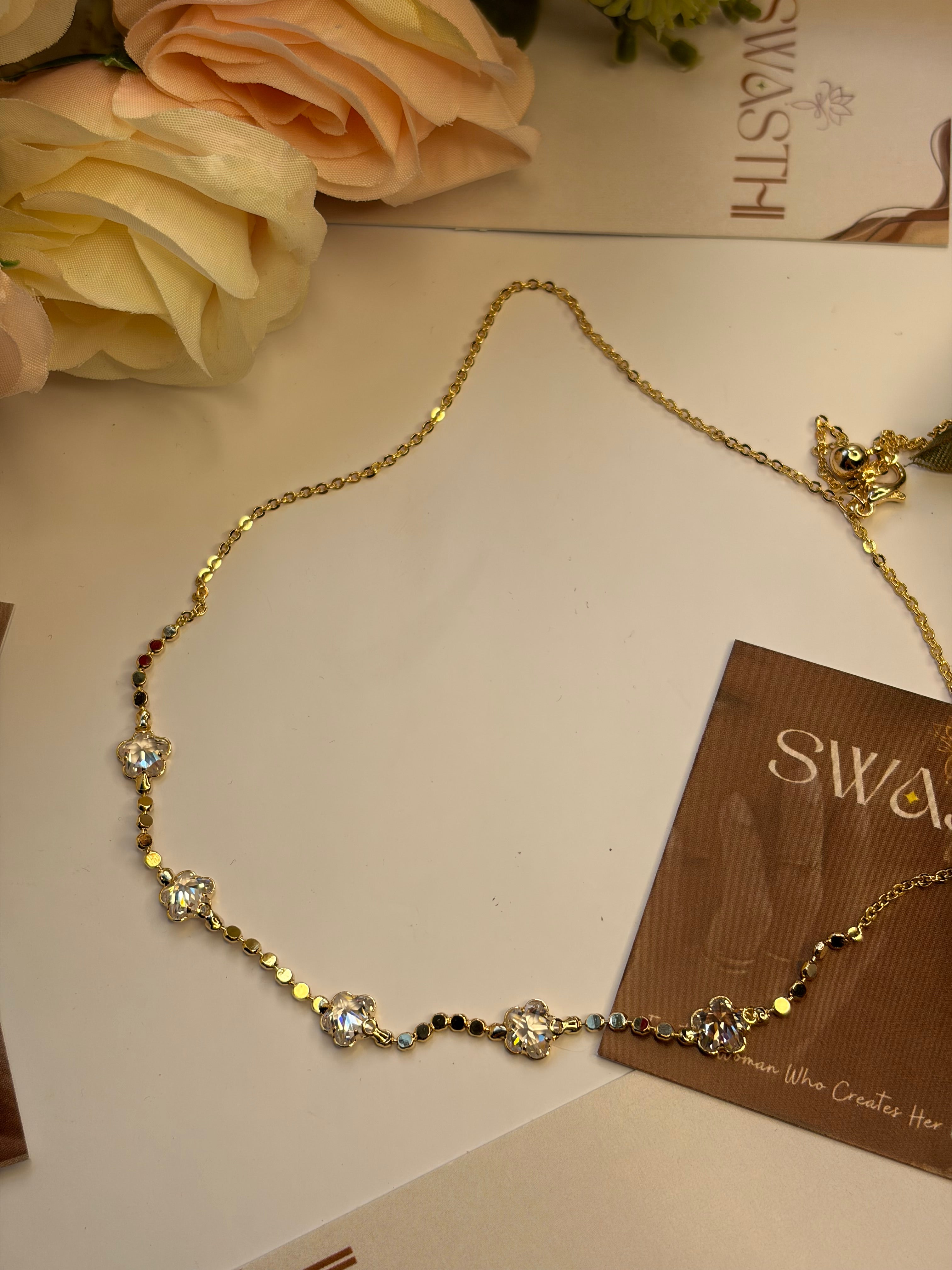 Gold Flower Necklace Chain