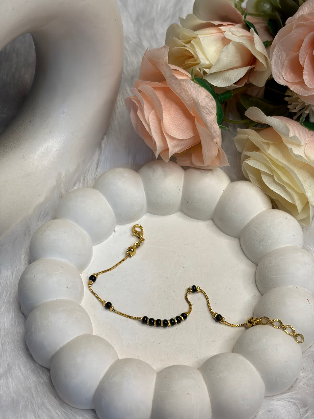 Black Beads Chain Braclet