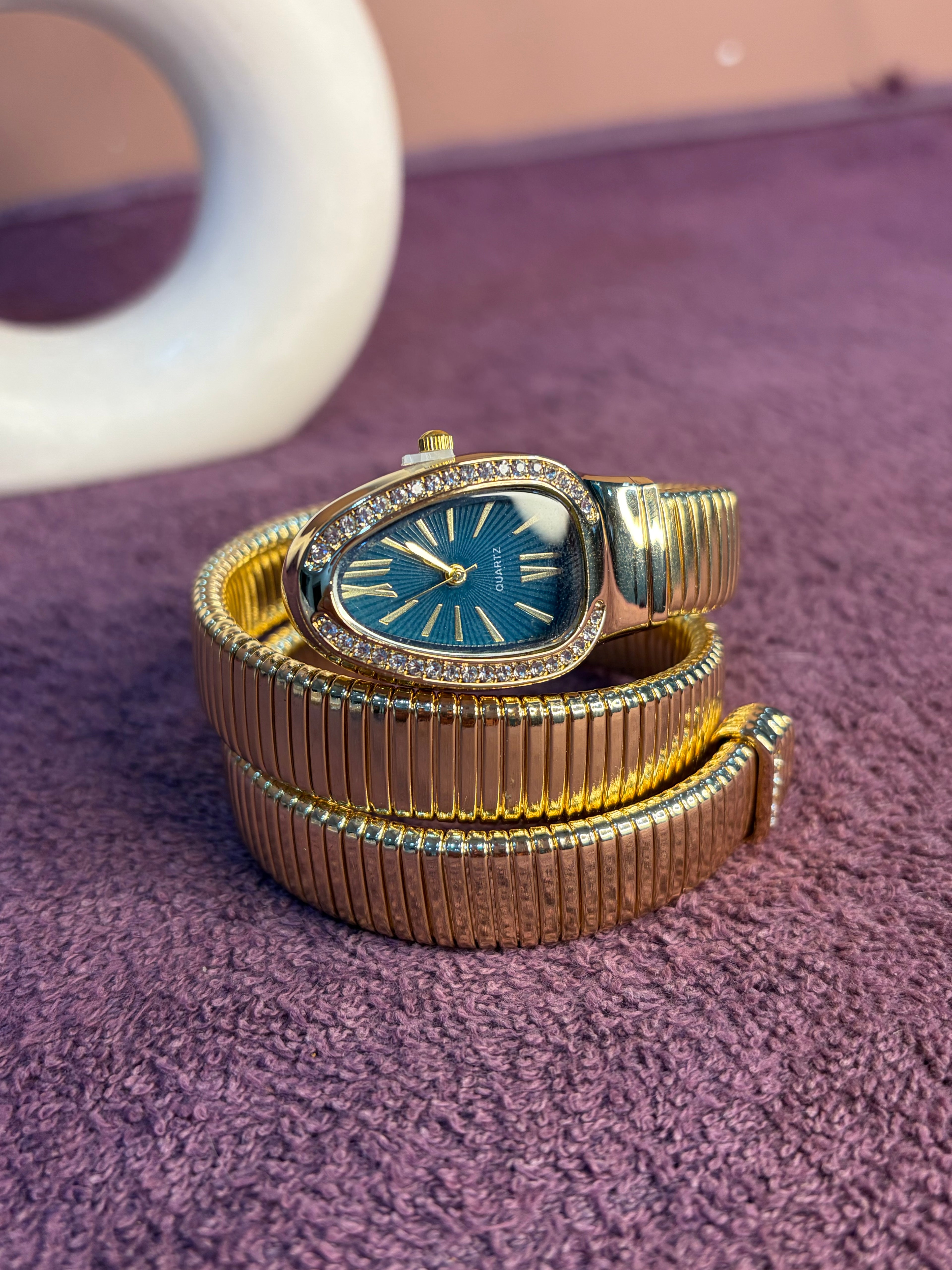 Snake Watch With Blue Dial