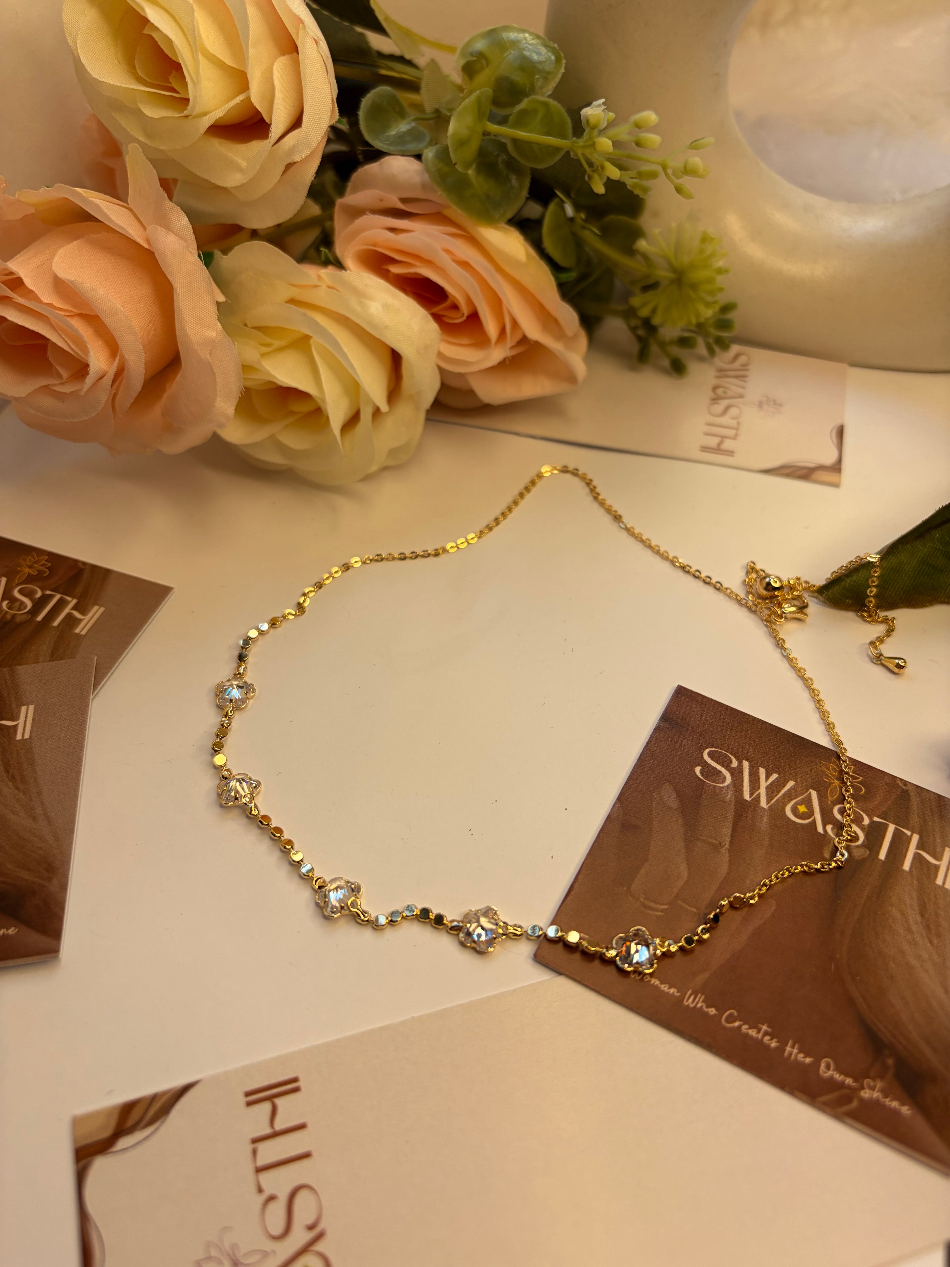 Gold Flower Necklace Chain