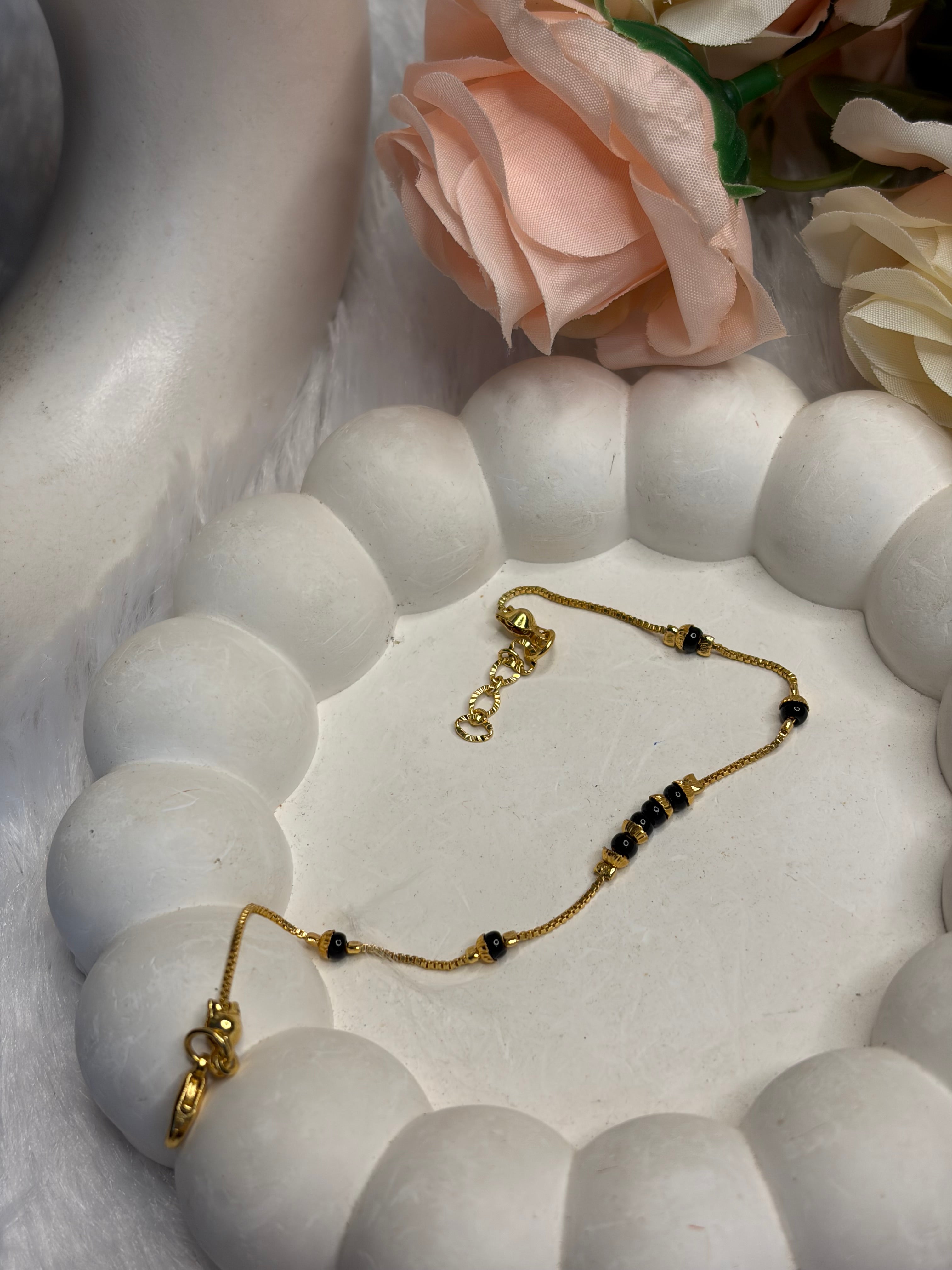 Black Beads Chain Braclet