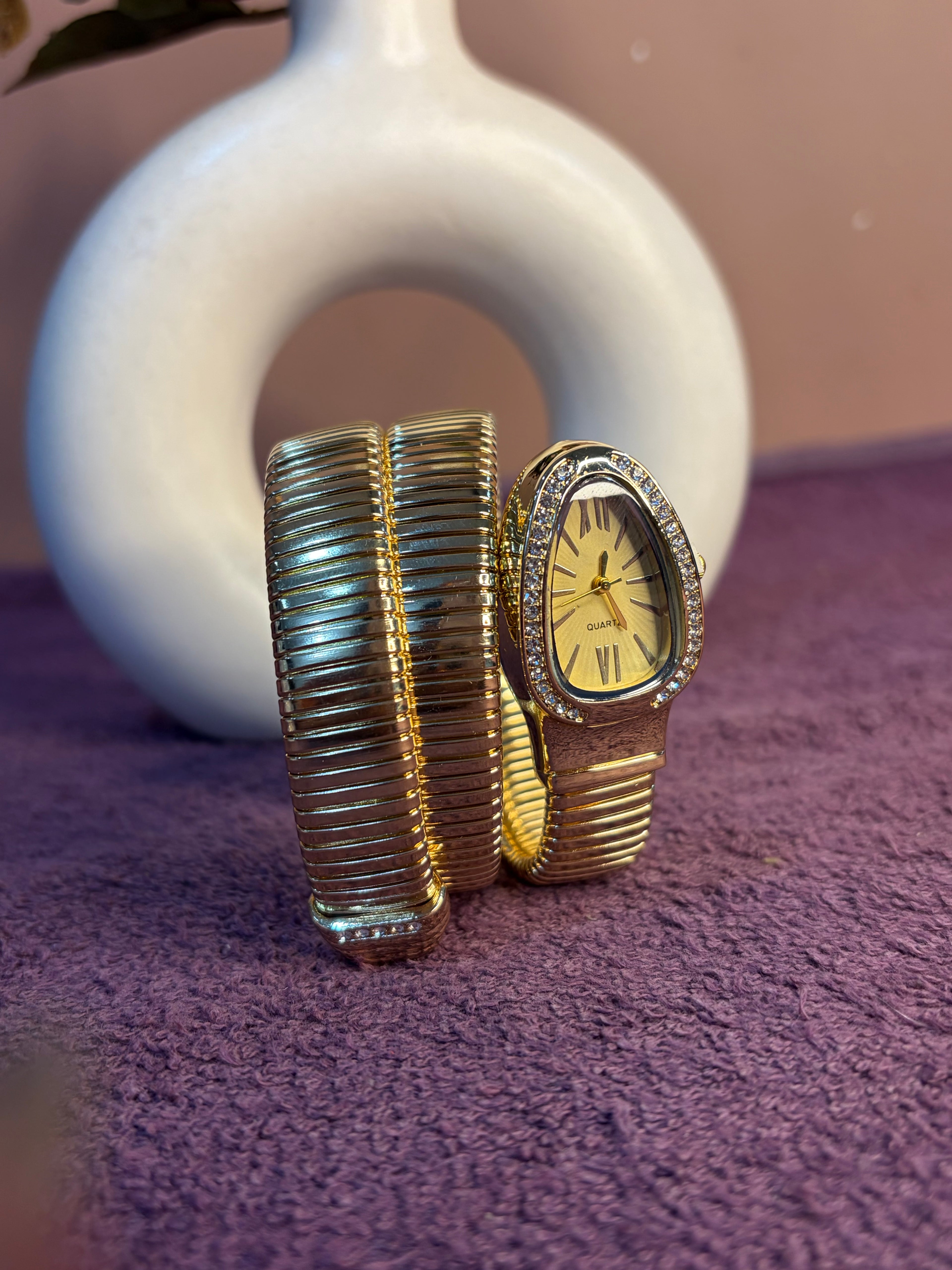 Snake Watch WIth Cream Dial