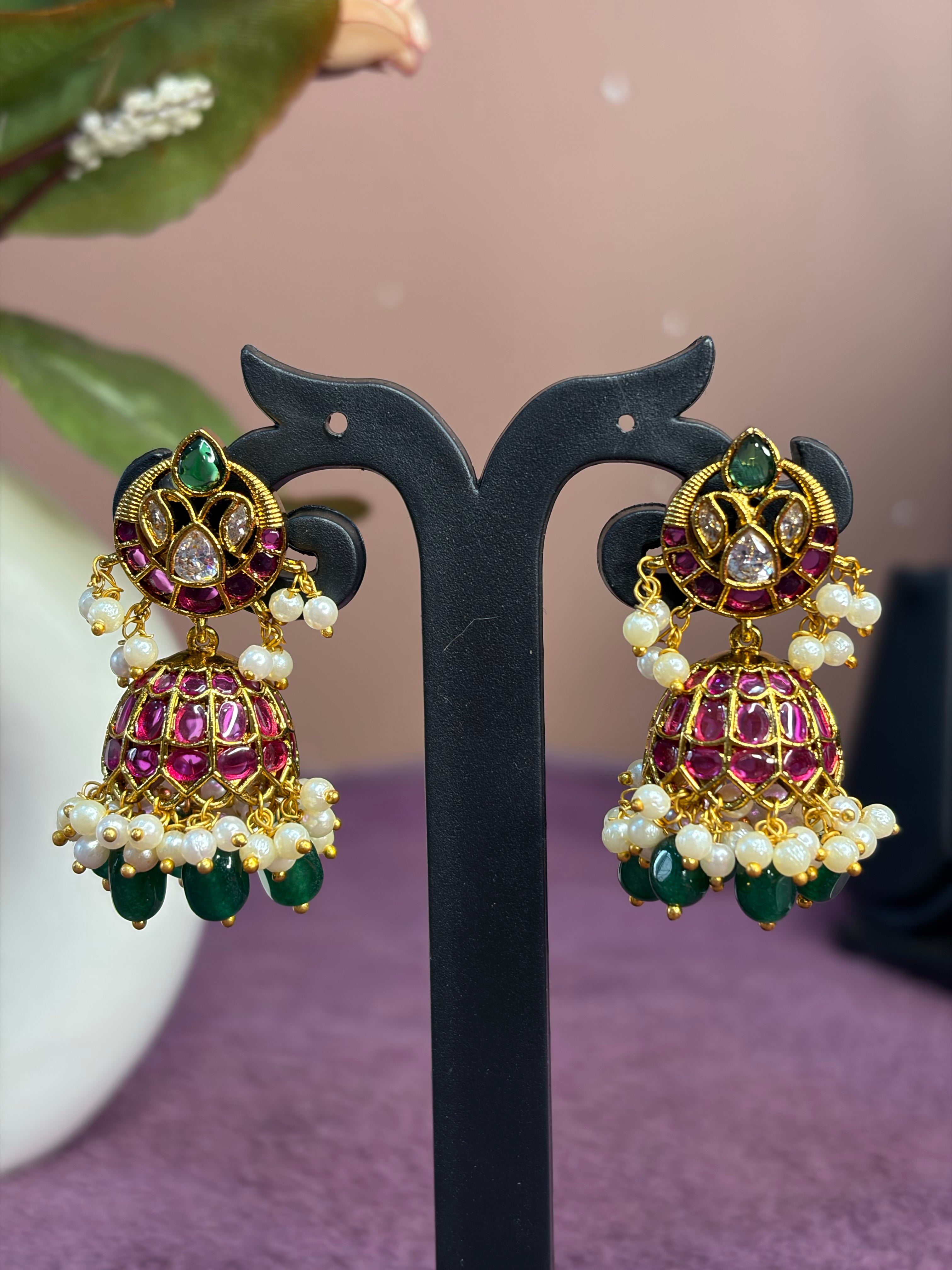 Traditional Jadau Kundan Earrings
