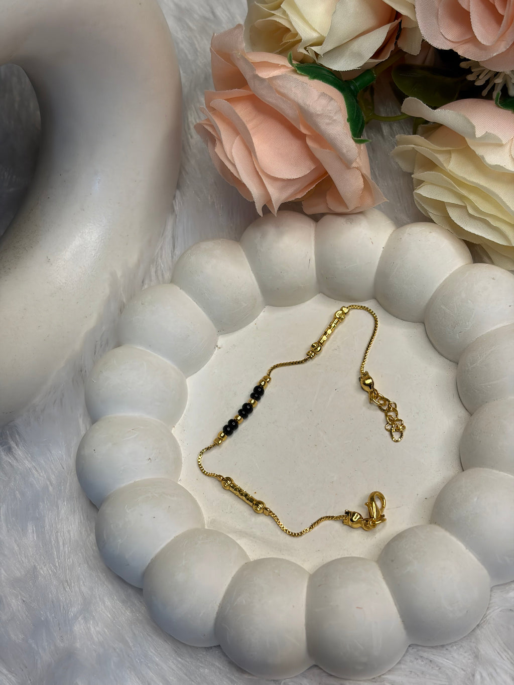 Black Beads Chain Braclet