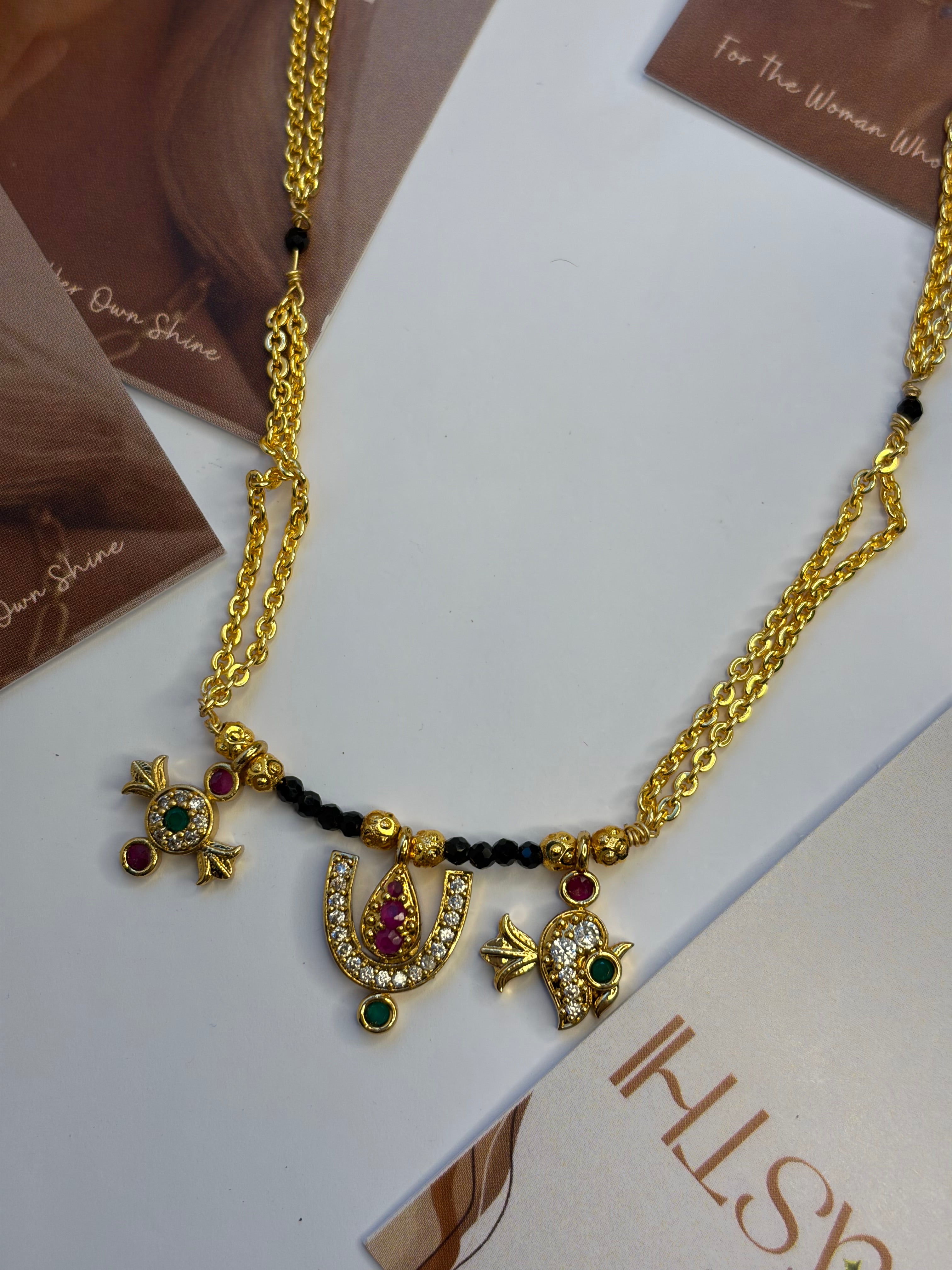 Shanku chakra namalu Black Beads
