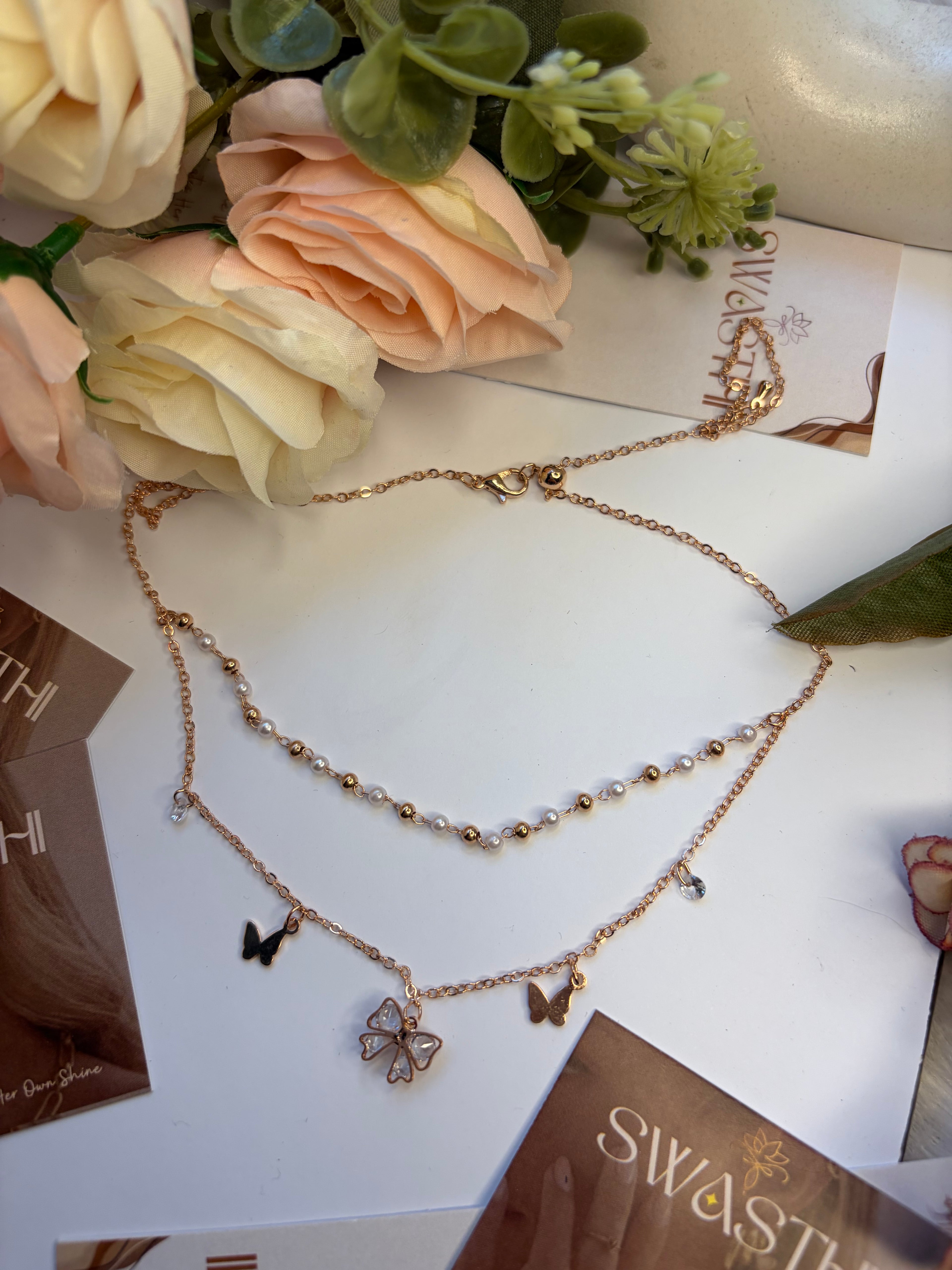 Rose Gold Double Layered Necklace Chain
