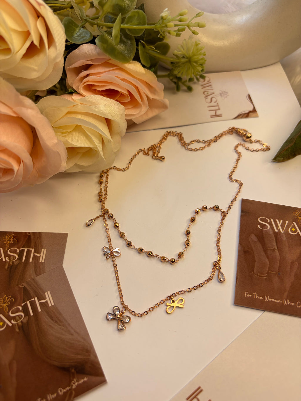 Rose Gold Double Layered Necklace Chain