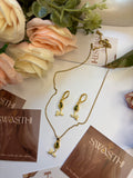 Light Green Tulip Earrings With Chain