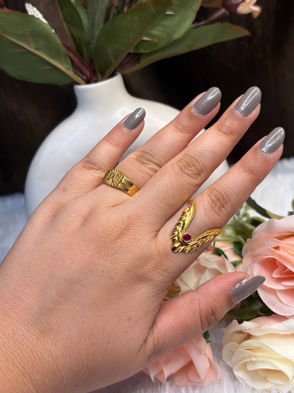 Vanki Ring with Pink Stone