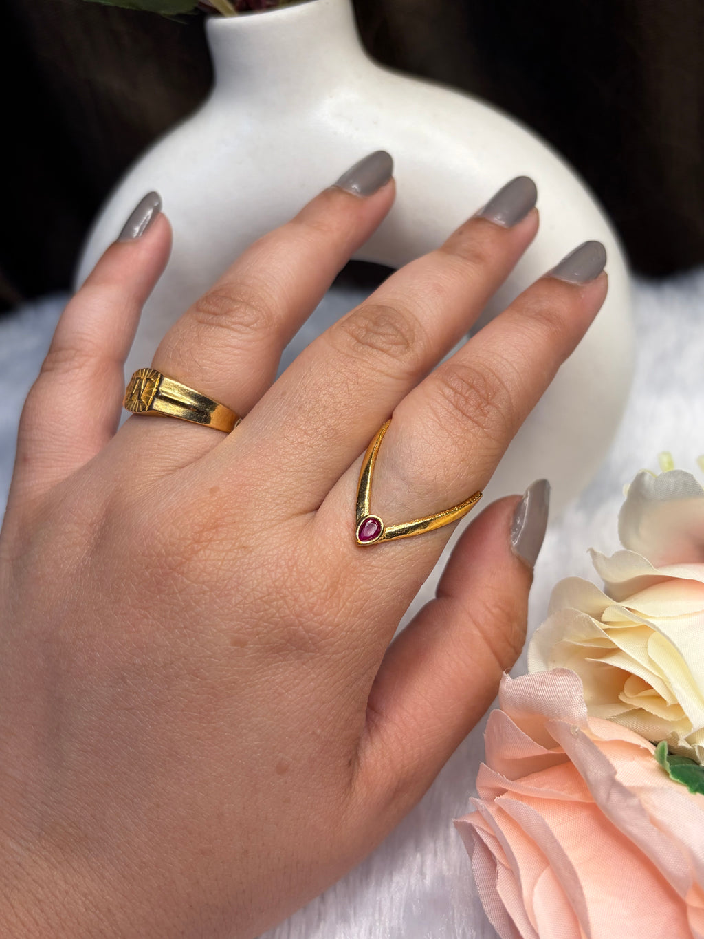 Plain Ring with stone (Panchaloham)