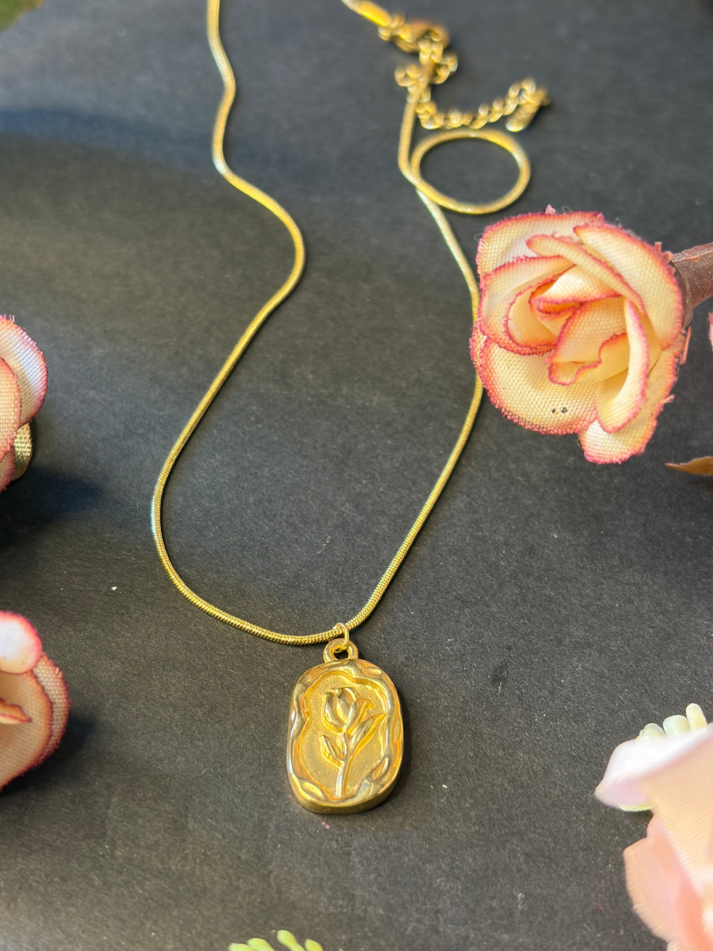 Anti Tarnish Rose Pendant chain