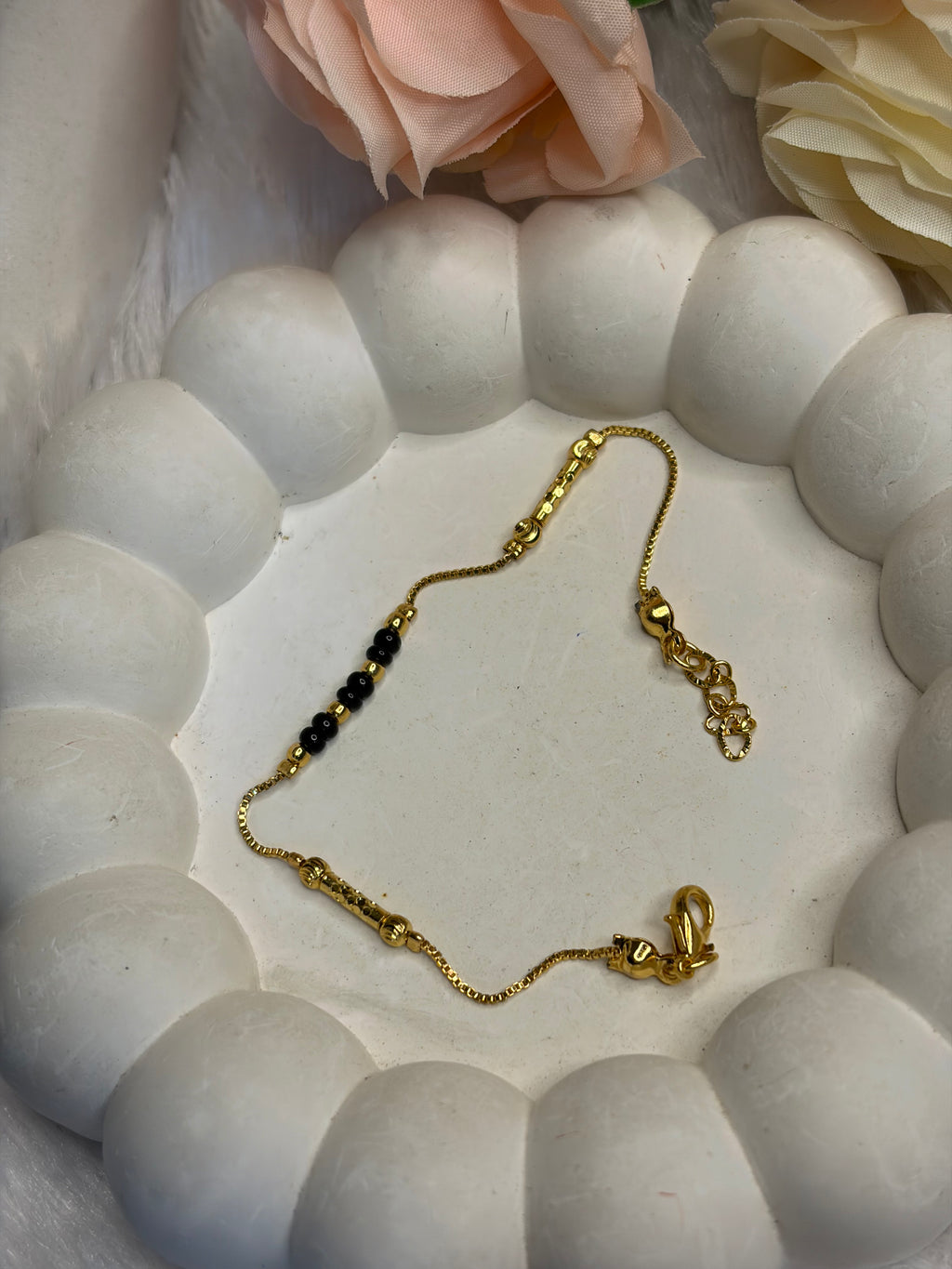 Black Beads Chain Braclet