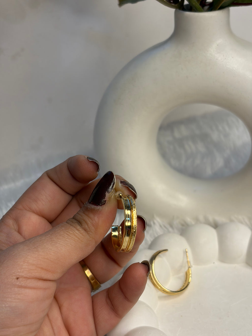Anti Tarnish Half Ring Earrings