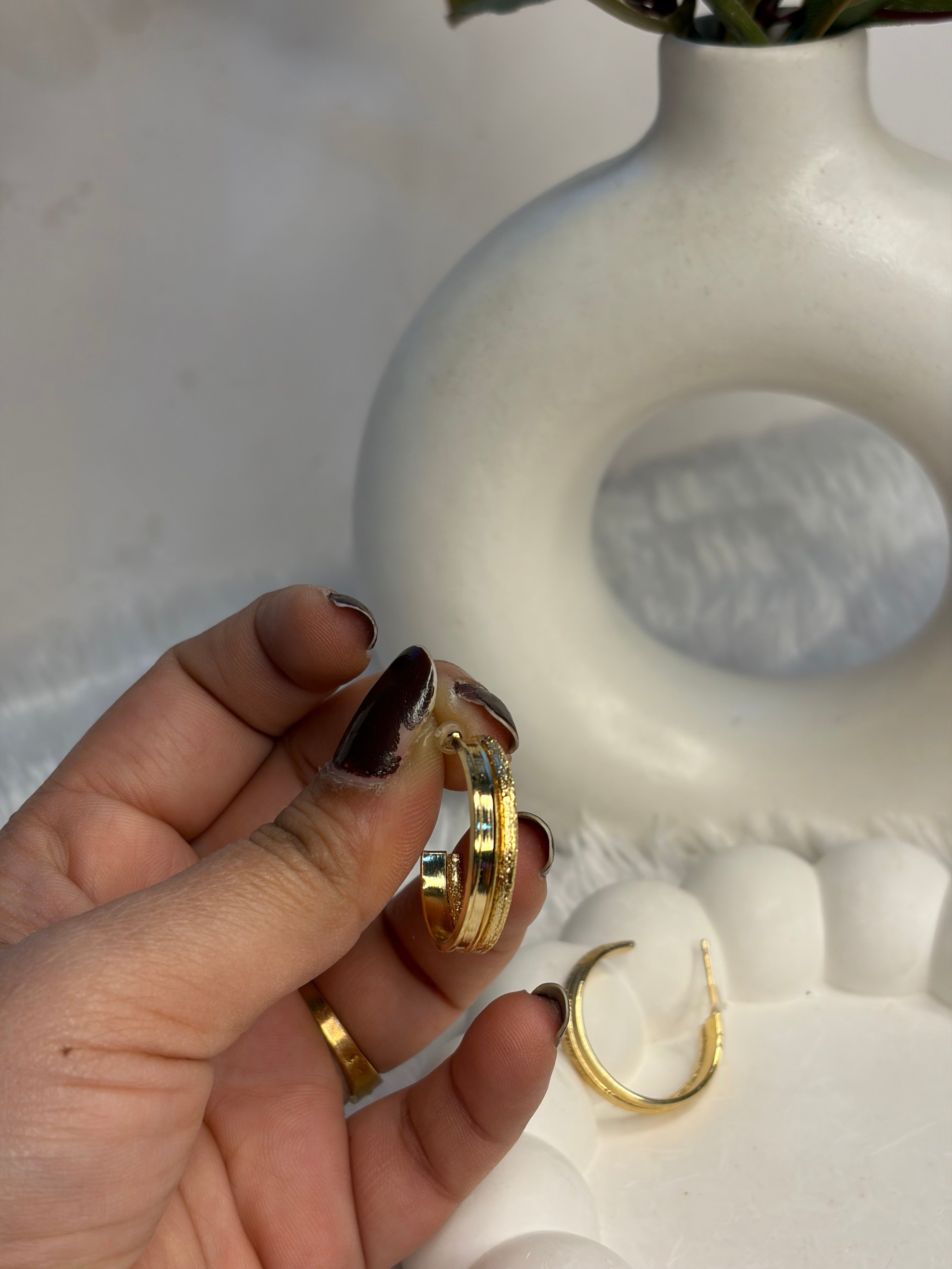 Anti Tarnish Half Ring Earrings