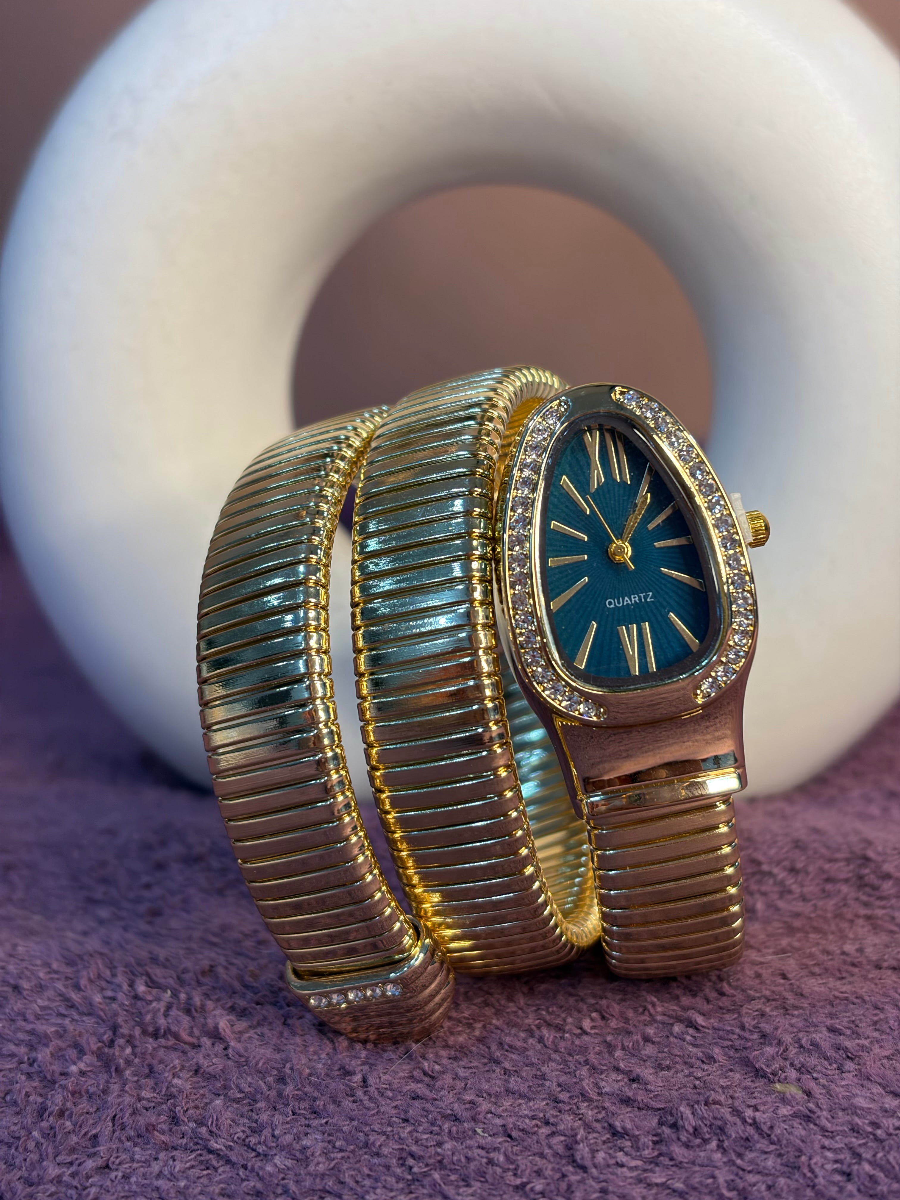 Snake Watch With Blue Dial