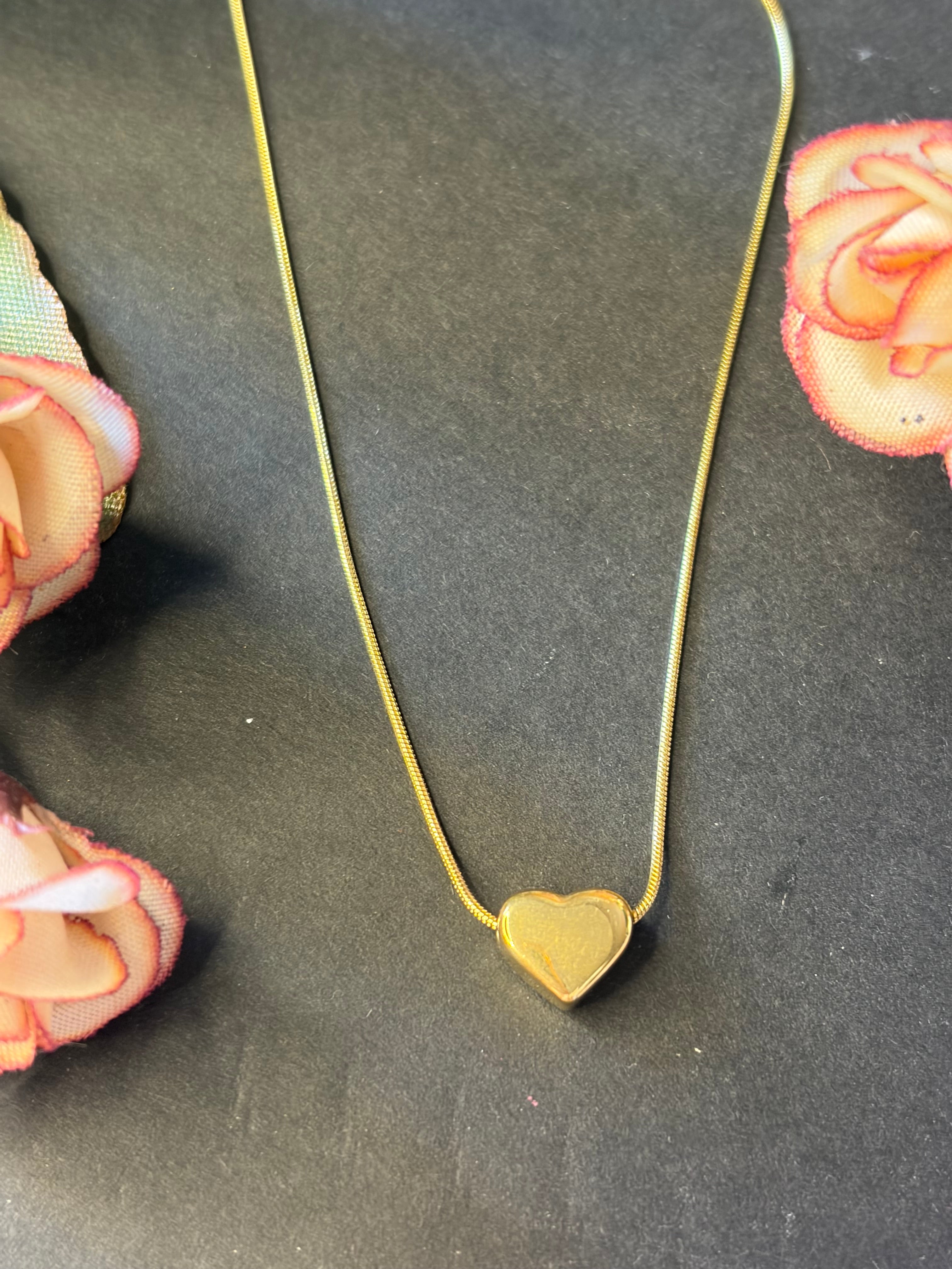 Anti Tarnish Heart Pendant Chain