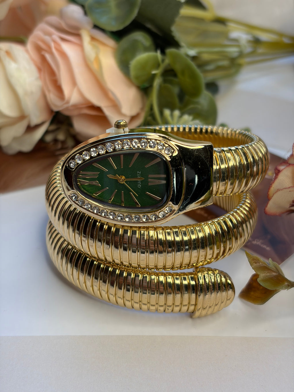 Snake Watch With Green Dial