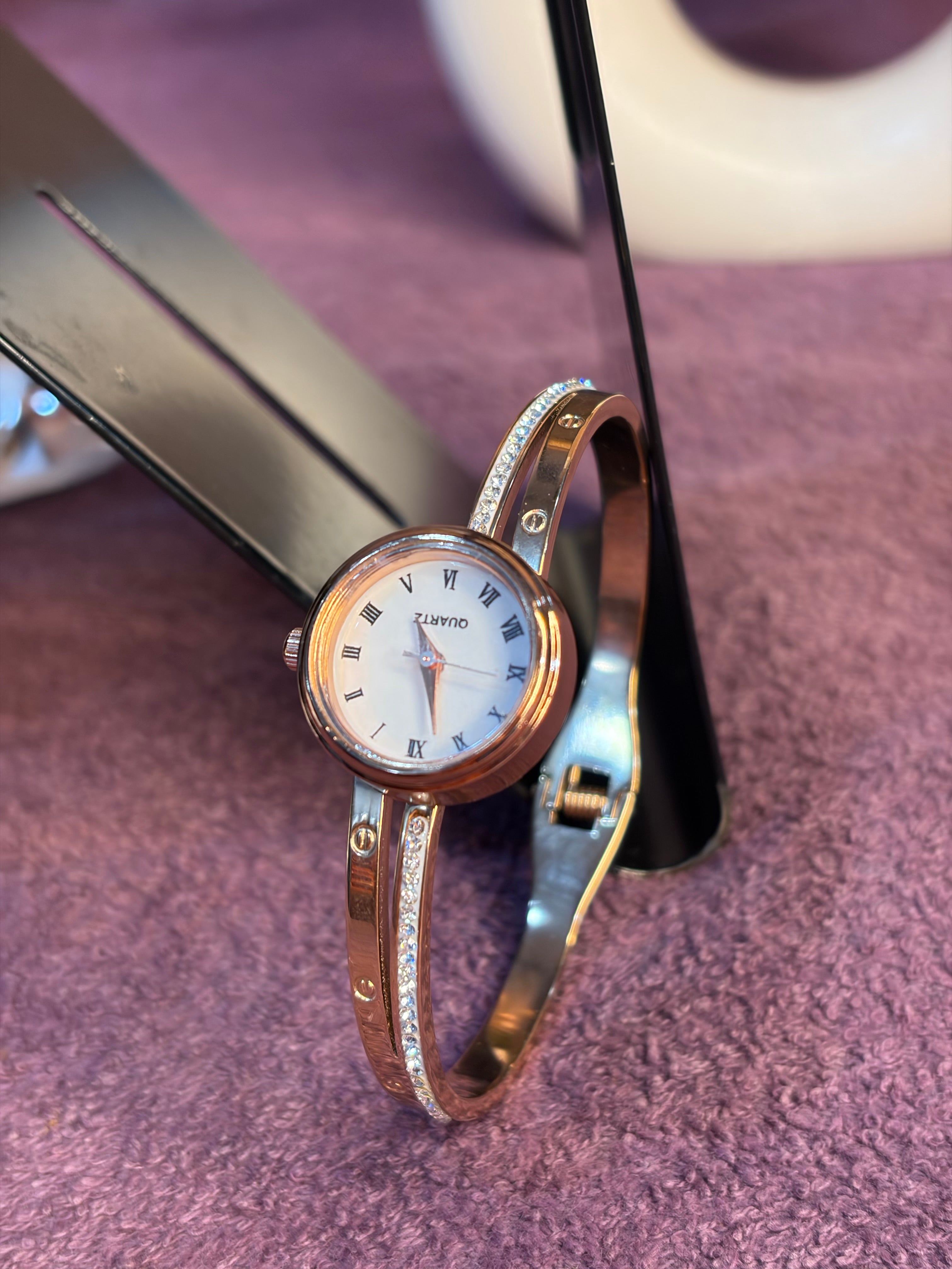 Rose gold Kada Watch