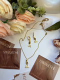 Voilet Stone Tulip Earrings with Chain