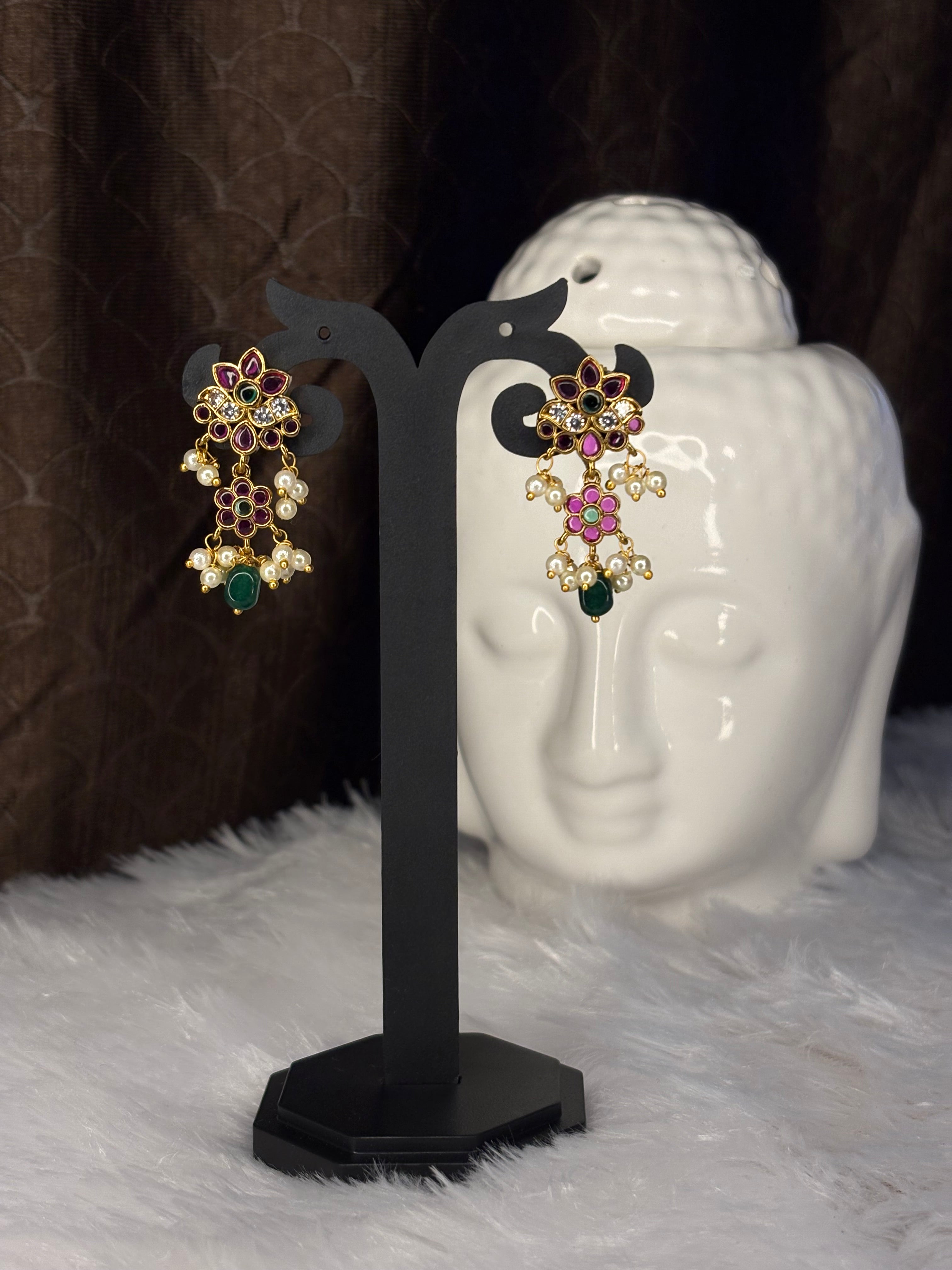 Traditional jadau pearls Earrings