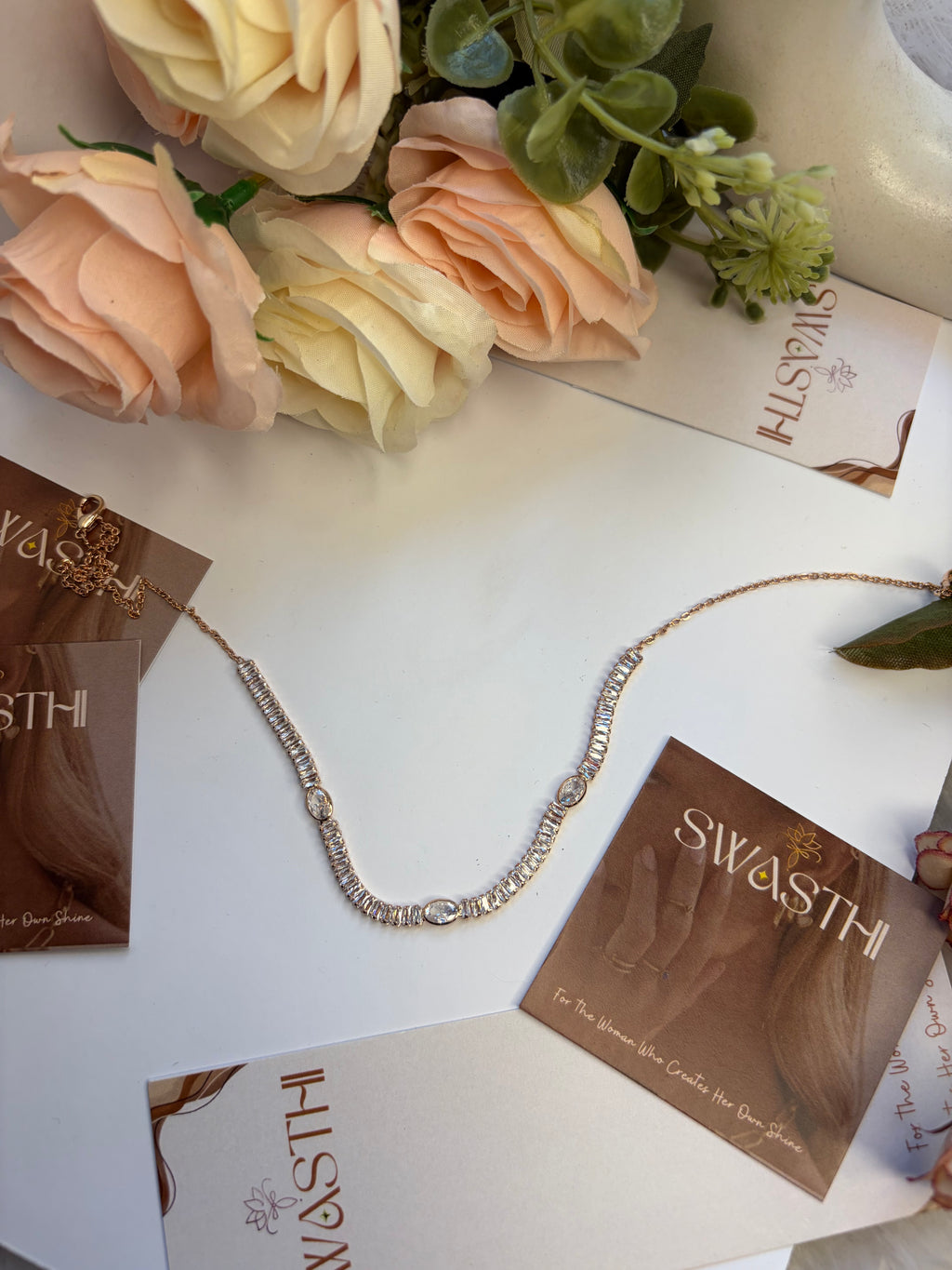 Rose Gold Tennis Necklace Chain