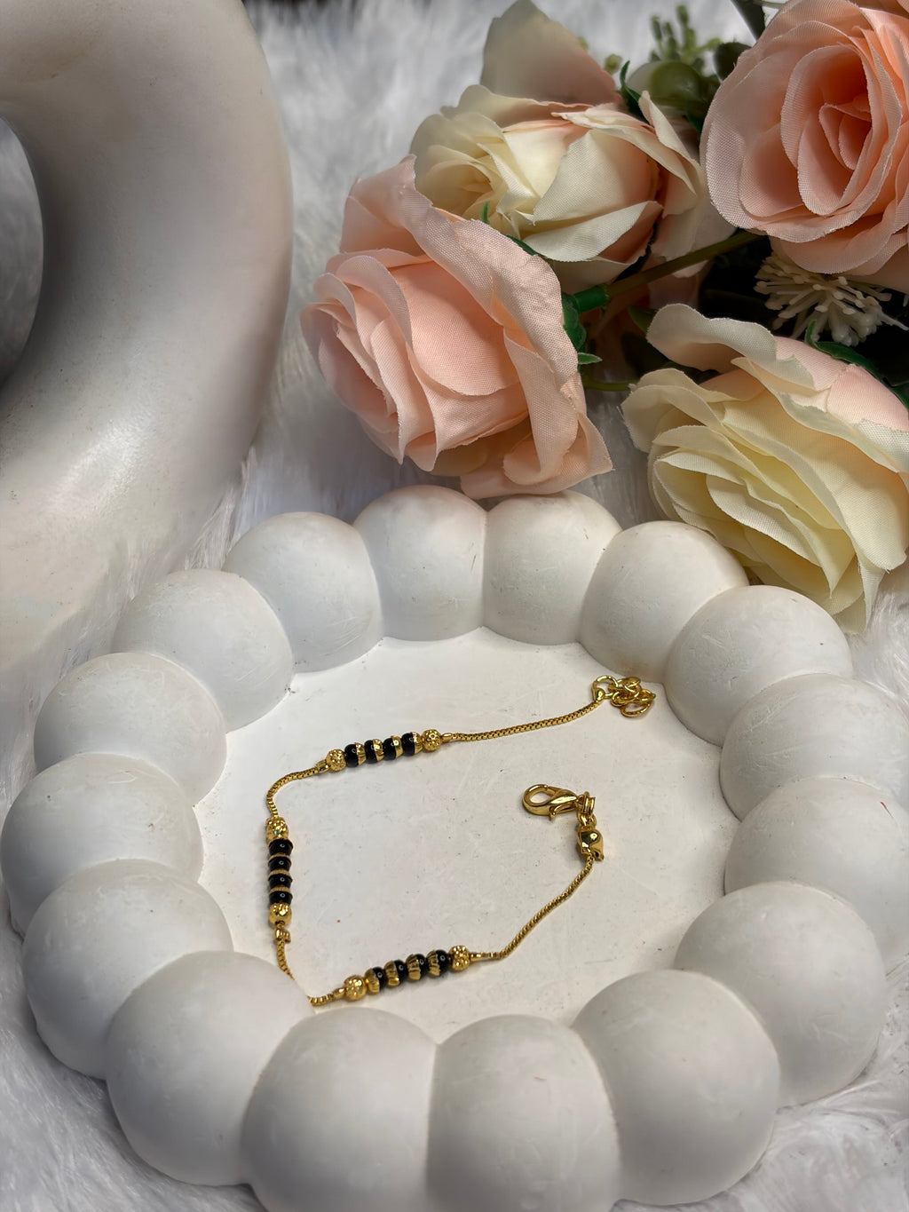 Black Beads Chain Braclet