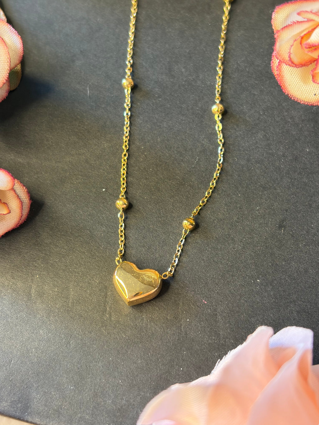 Anti Tarnish Heart Pendant Chain