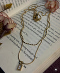 Double layered white stone chain