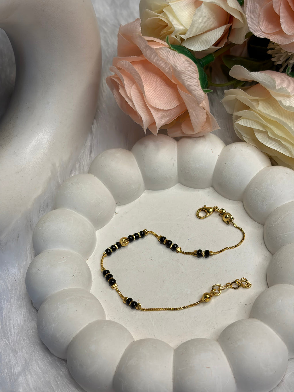 Black Beads Chain Braclet