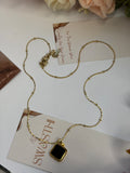 Black Geometric Pendant Chain