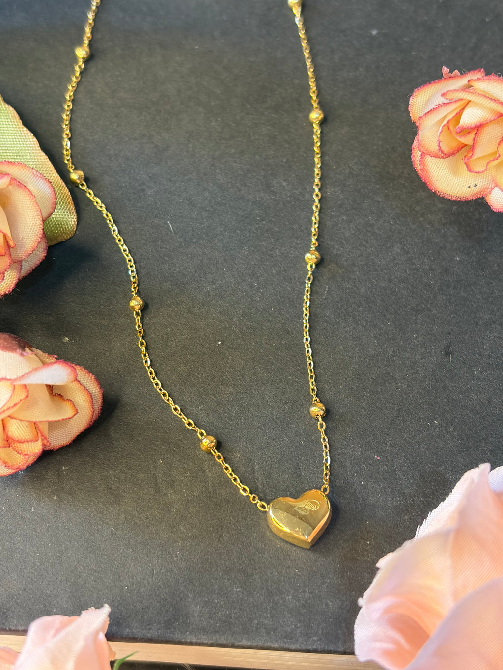 Anti Tarnish Heart Pendant Chain