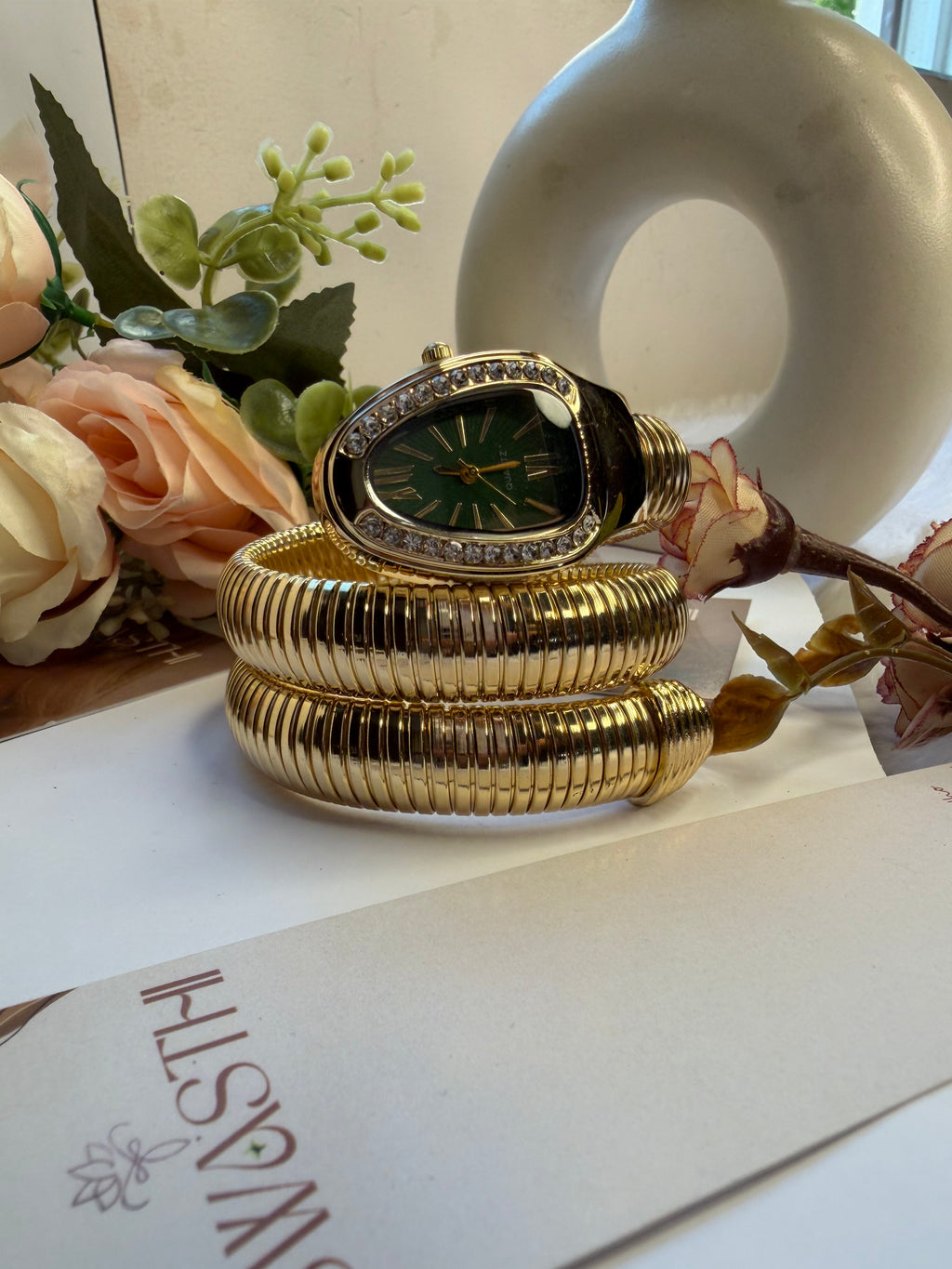 Snake Watch With Green Dial