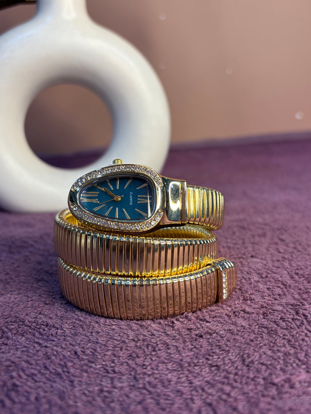 Snake Watch With Blue Dial