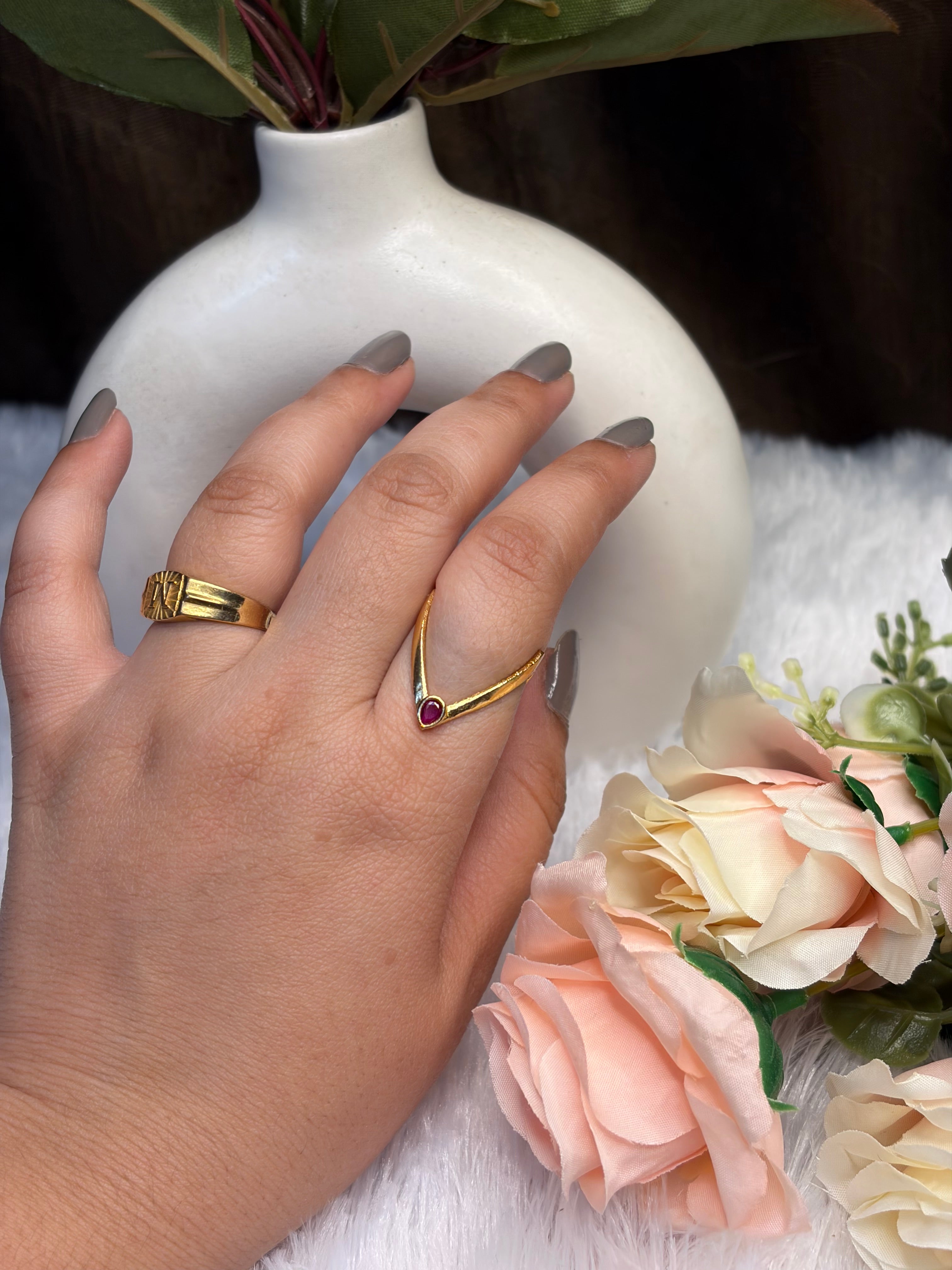 Plain Ring with stone (Panchaloham)