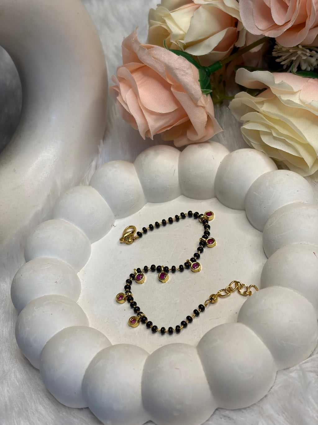 Black Beads Chain Braclet
