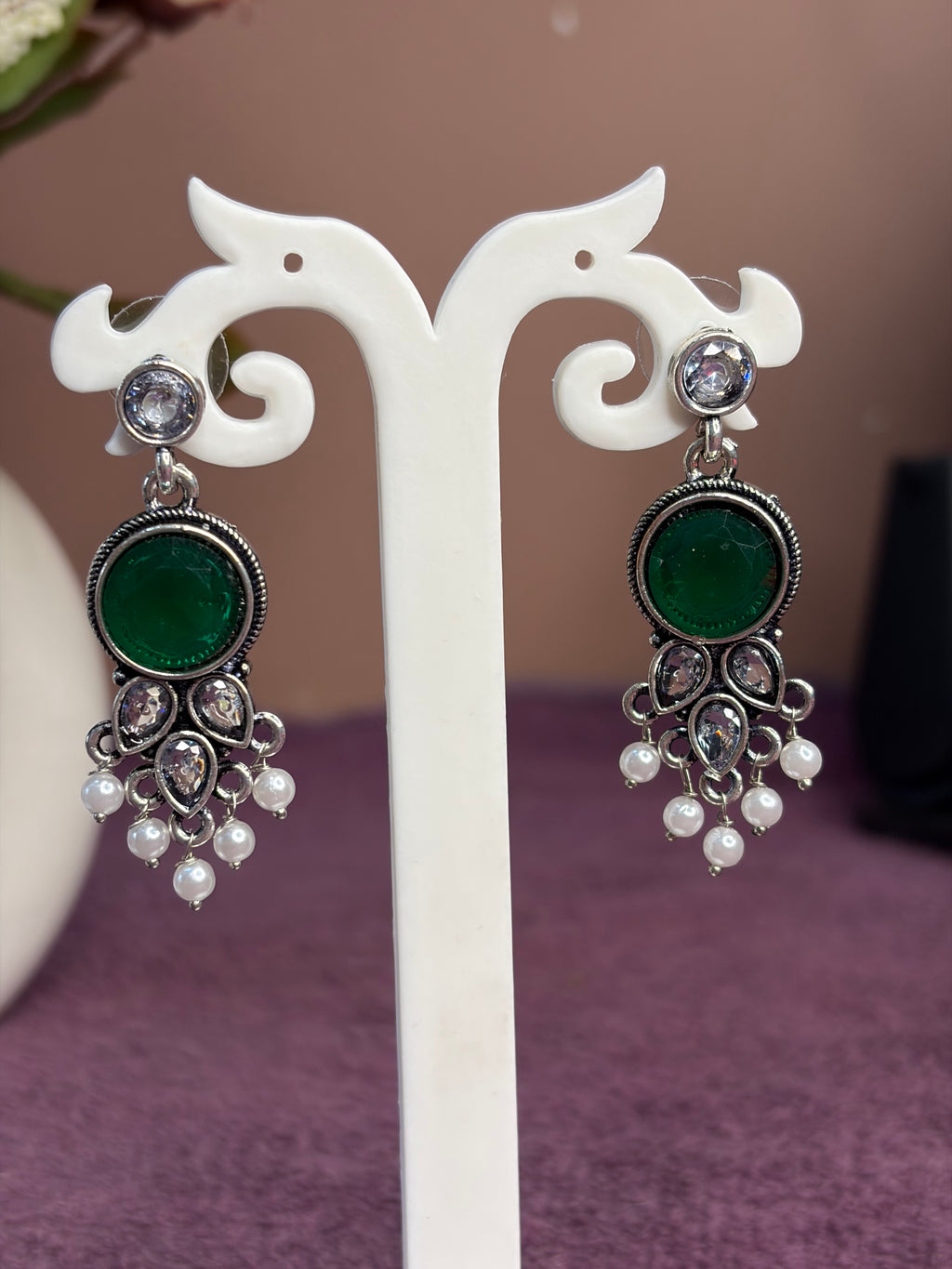 Green Stone Earrings