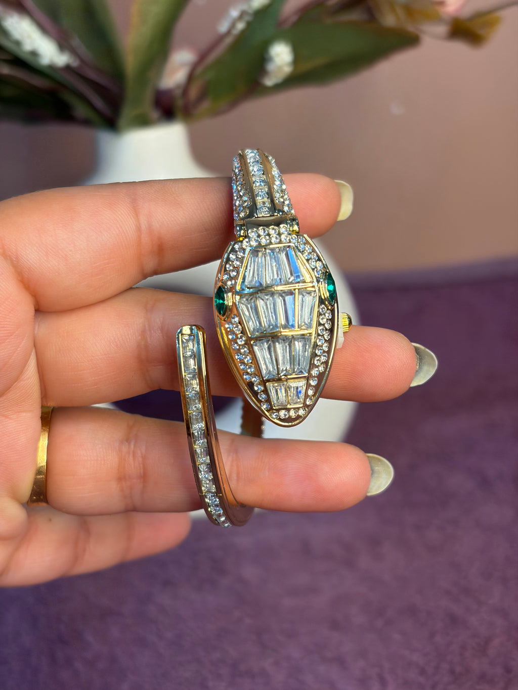 White Snake kada Watch