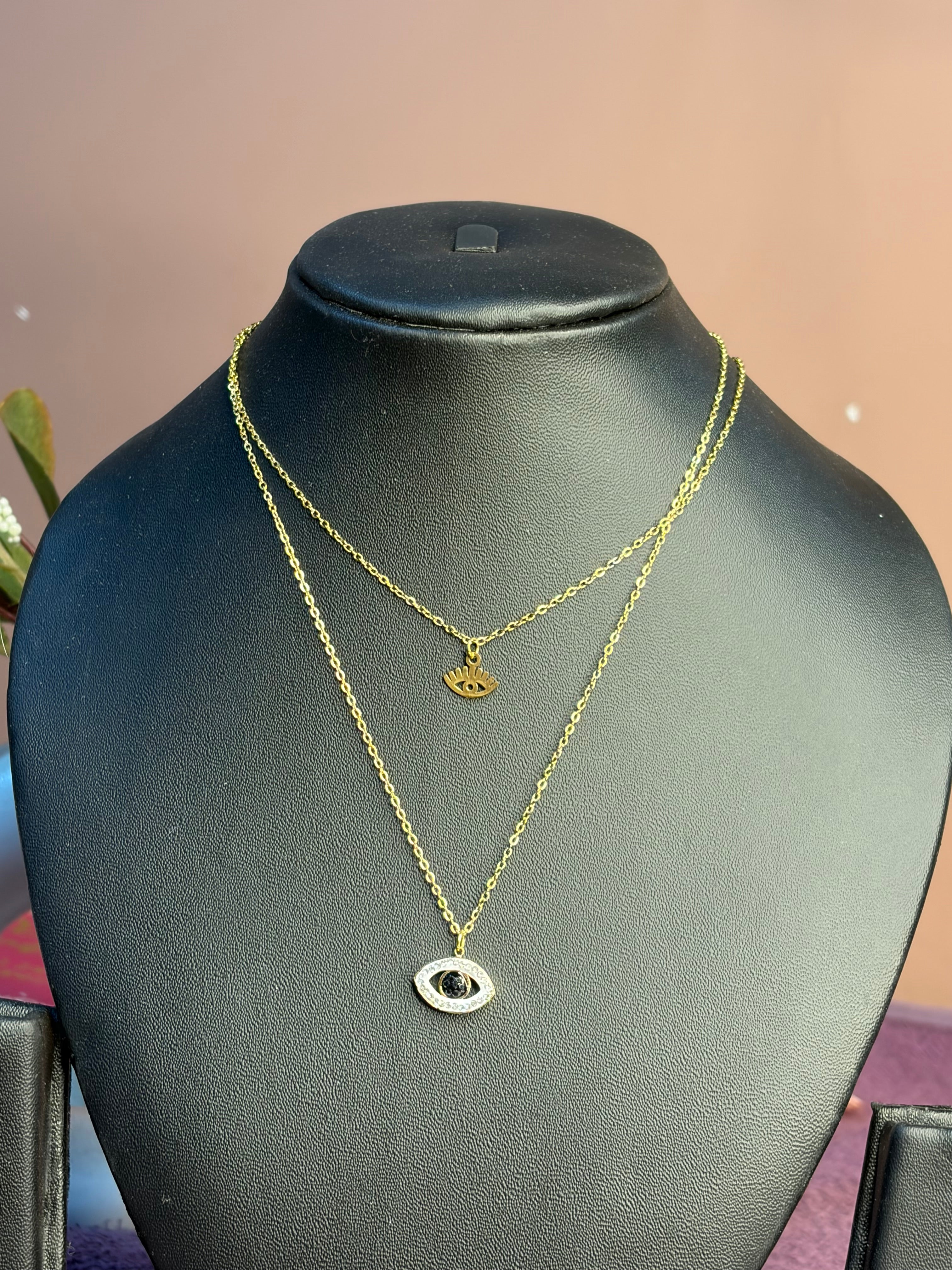 Double Layered Evil Eye Chain