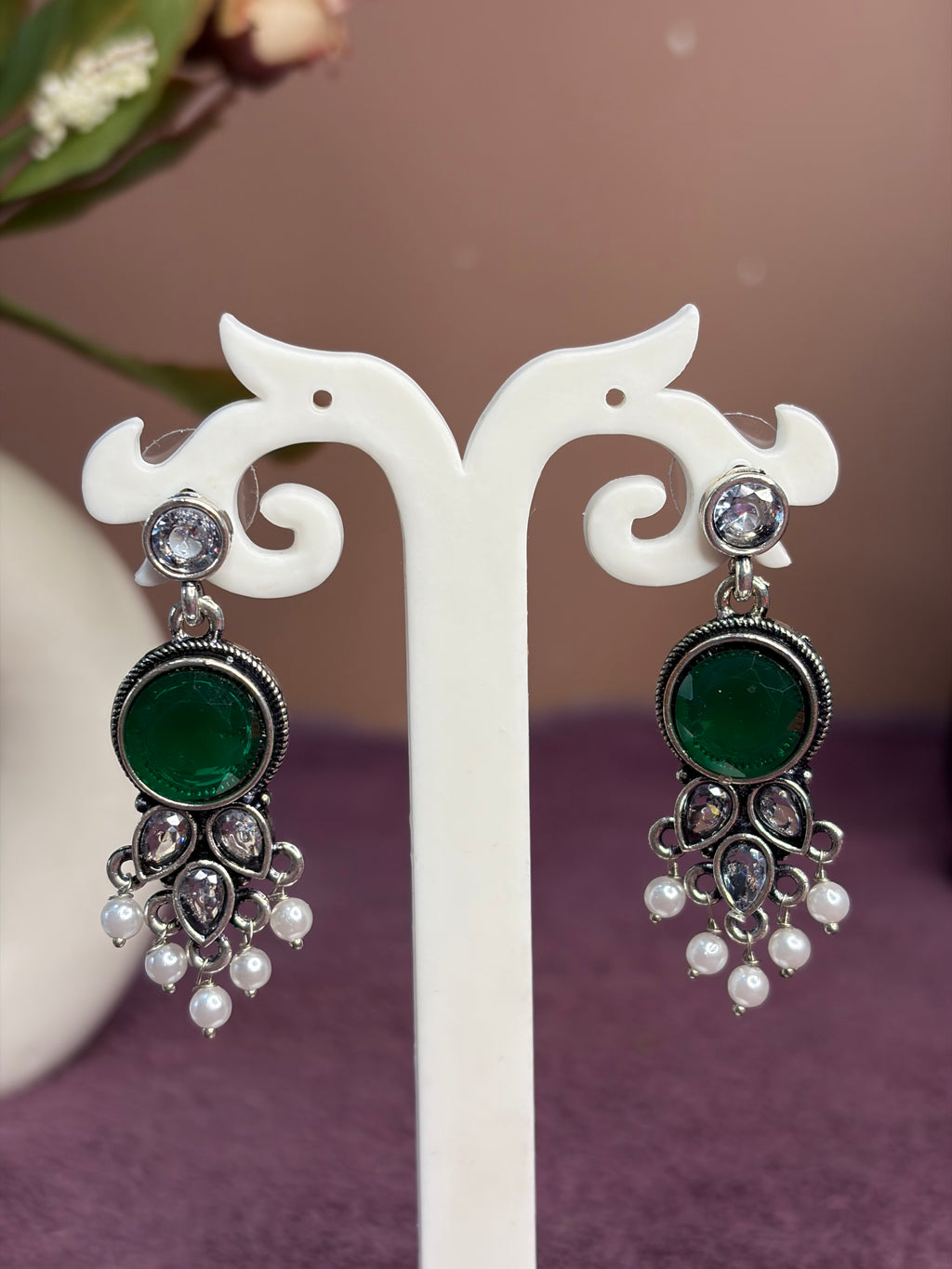 Green Stone Earrings